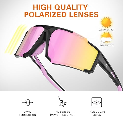 Miniatura 3 de suoso Gafas de sol deportivas polarizadas para hombre UV400 Gafas de sol para correr, gafas de sol ligeras para pesca, béisbol, ciclismo, TR90