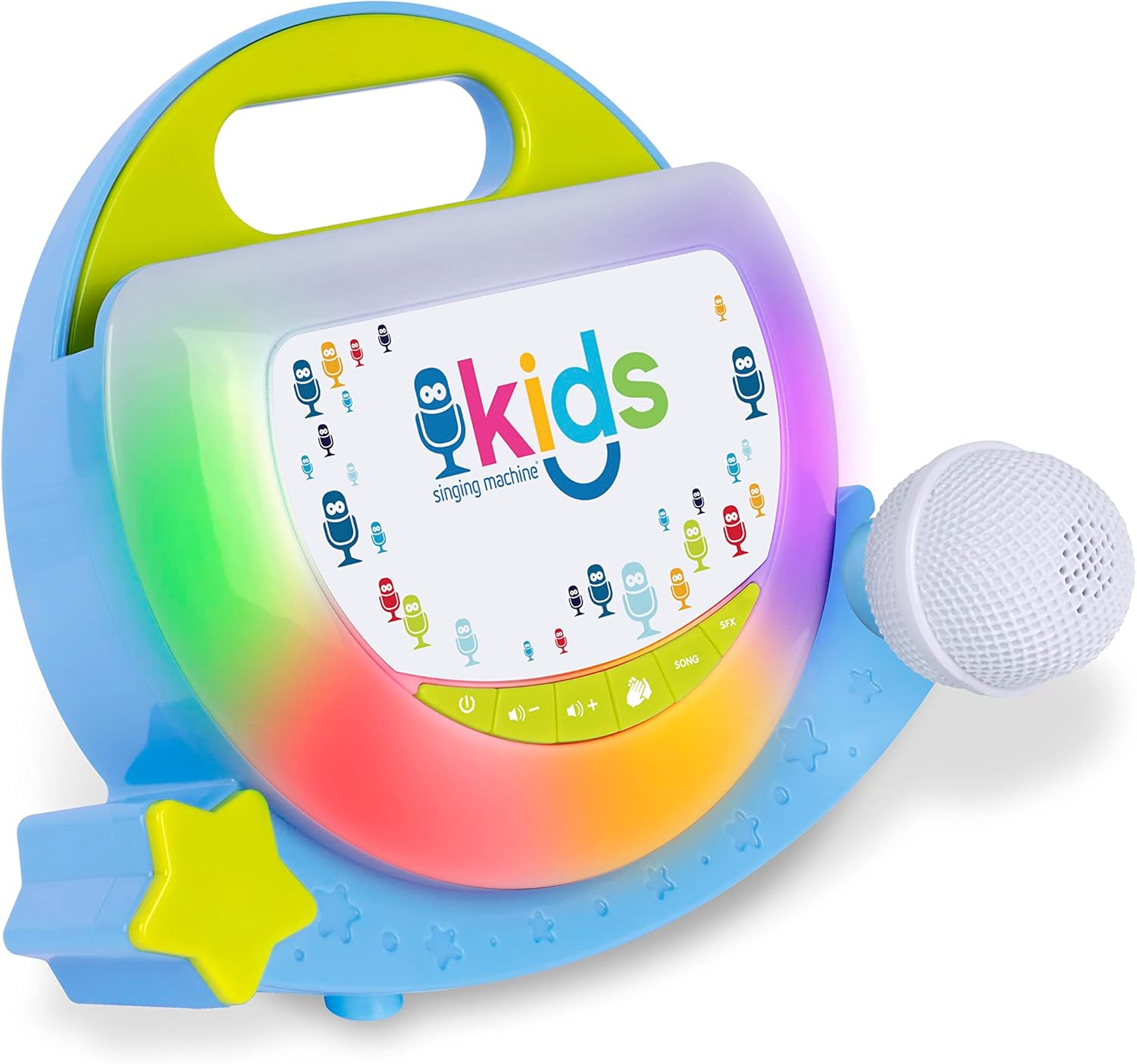 Singing Machine Kids SMK929BG Portable Sing-Along Speaker with Pre-Recorded Songs and Sound Effects, Blue/Green