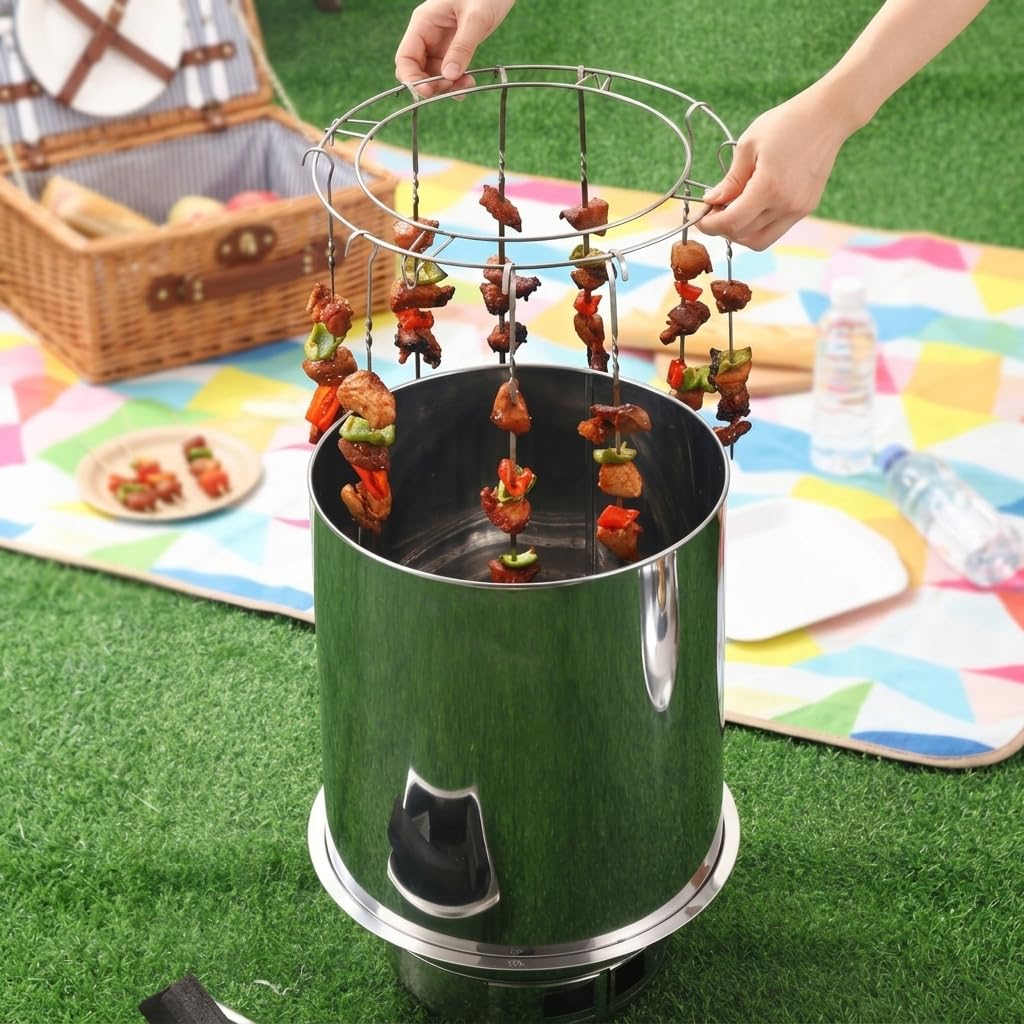 Barbacoa Carbón Portátil Acero Inoxidable para Parrilla al Libre