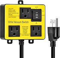 Ortis Automatic Vacuum Switch for Power Tools - Dual Outlets, 1s On/7s Off Delay, Prevents Overload & Clears Dust Instantly