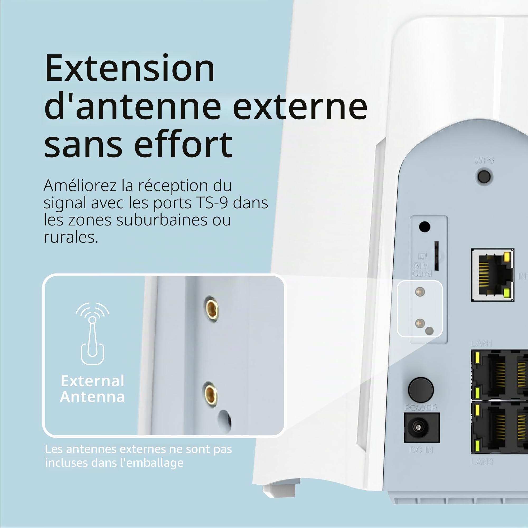 D-Link G572 Routeur 5G NR Wi-FI 7 BE7200 – Ultra-Rapide 7,01 Gbit/s 5G, 7200 Mbit/s Wi-FI 7, Port WAN 2.5G, Basculement Auto-WAN, Support antennes TS-9, Configuration Facile Via l’app Falcon