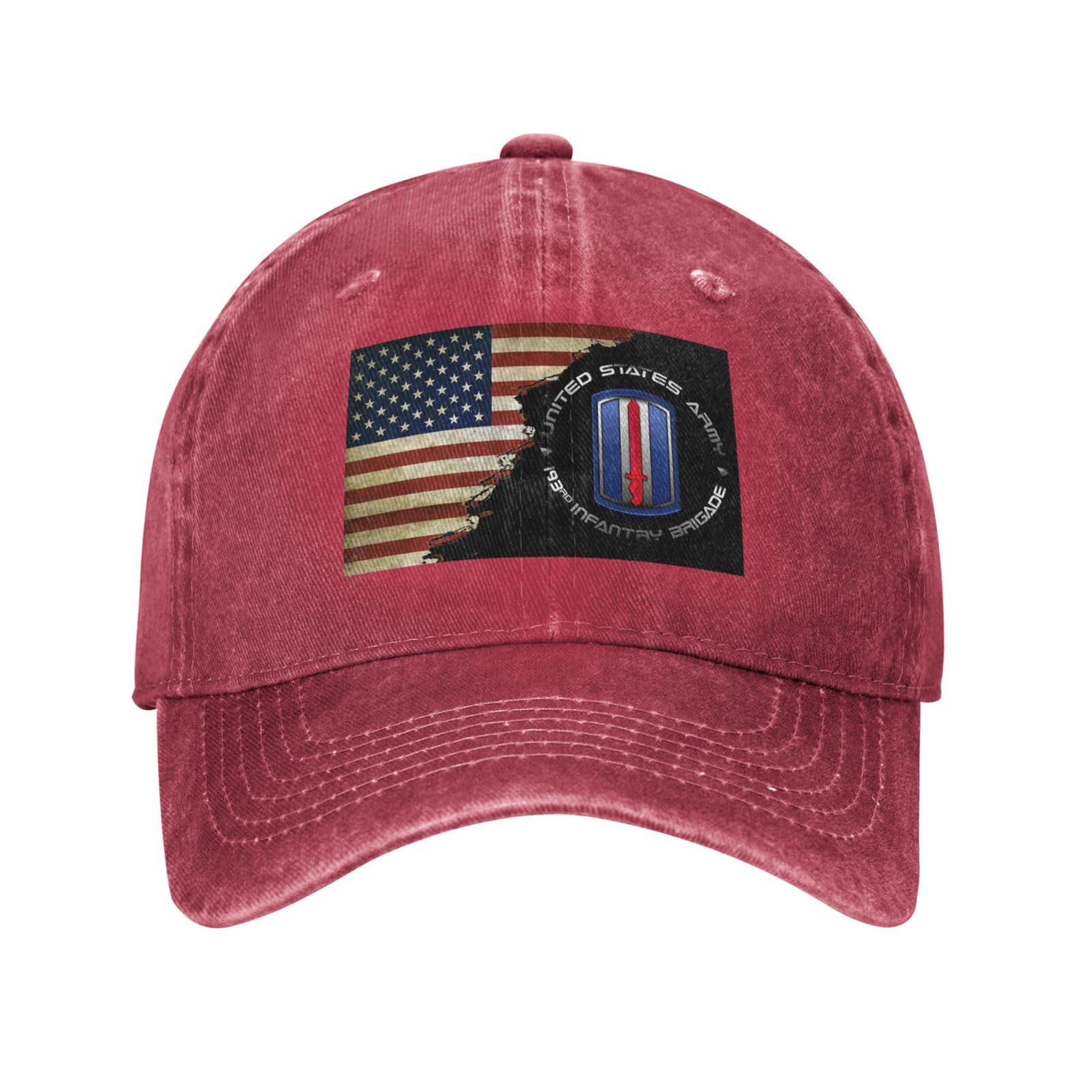 US Flag 193rd Infantry Brigade Unisex Baseball Cap Cowboy Hat Red