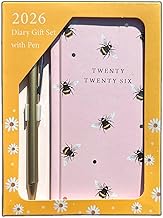PaulStore 2026 Slim Week To View Diary Gift Box Slim Diary & Pen Gift Set, WTV: Honey Bees