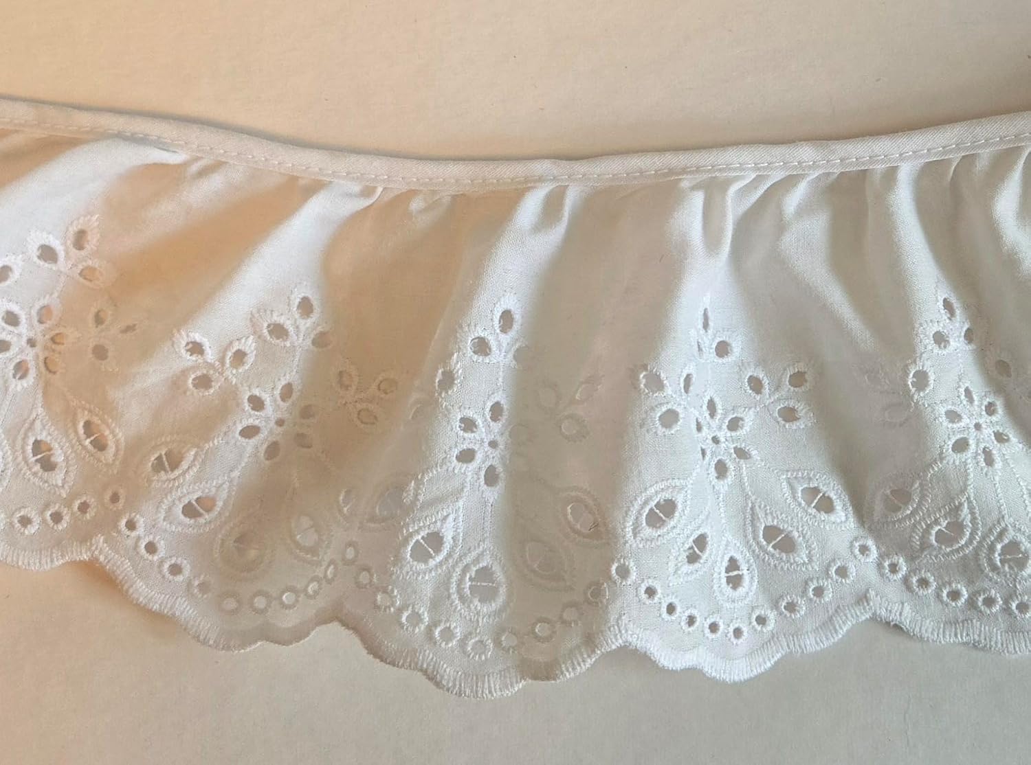 White Ruffle Edge Amazon.com: Ruffled Eyelet Embroidery Lace White Fabric Trim Edge for ...
