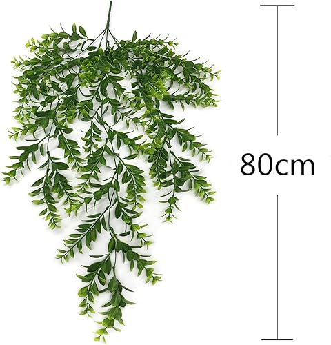 Miniatura 2 de 2 plantas colgantes artificiales, plantas falsas de eucalipto de 2.6 pies, plantas colgantes falsas, plantas artificiales de hiedra falsa para