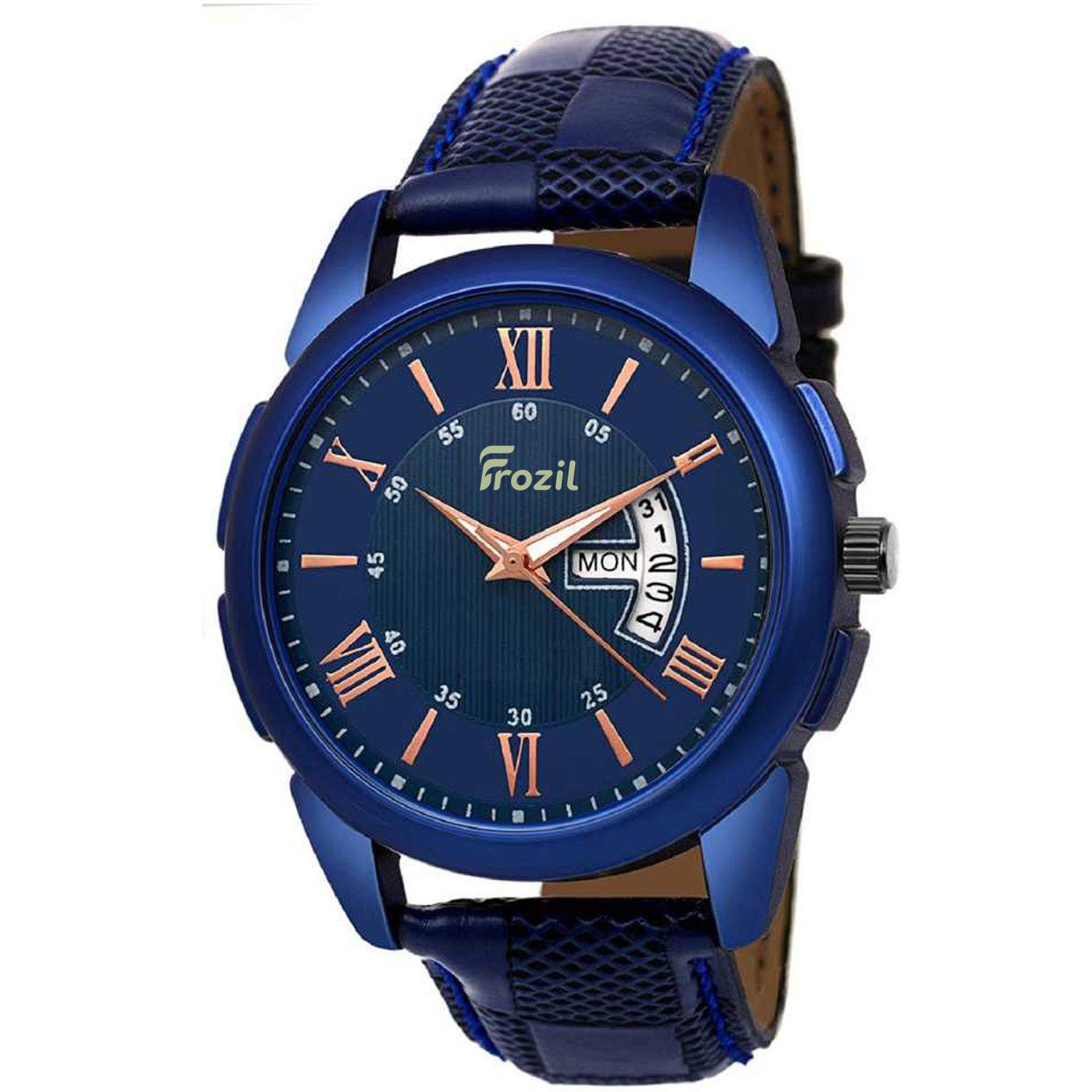 FROZIL Analogue Blue Day-Date Dial Leather Strap Watch for Boys(EG-M-068) (B085DDF677) Amazon Price History, Amazon Price Tracker
