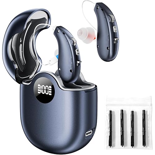 OTC Hearing Aids for Seniors, 16-Channel Digital Chip for Clear Speech, Intelligent Noise Reduction & Anti-Howling, 80Hrs Rechargeable, Invisible Comfortable Fit for People with Hearing Loss