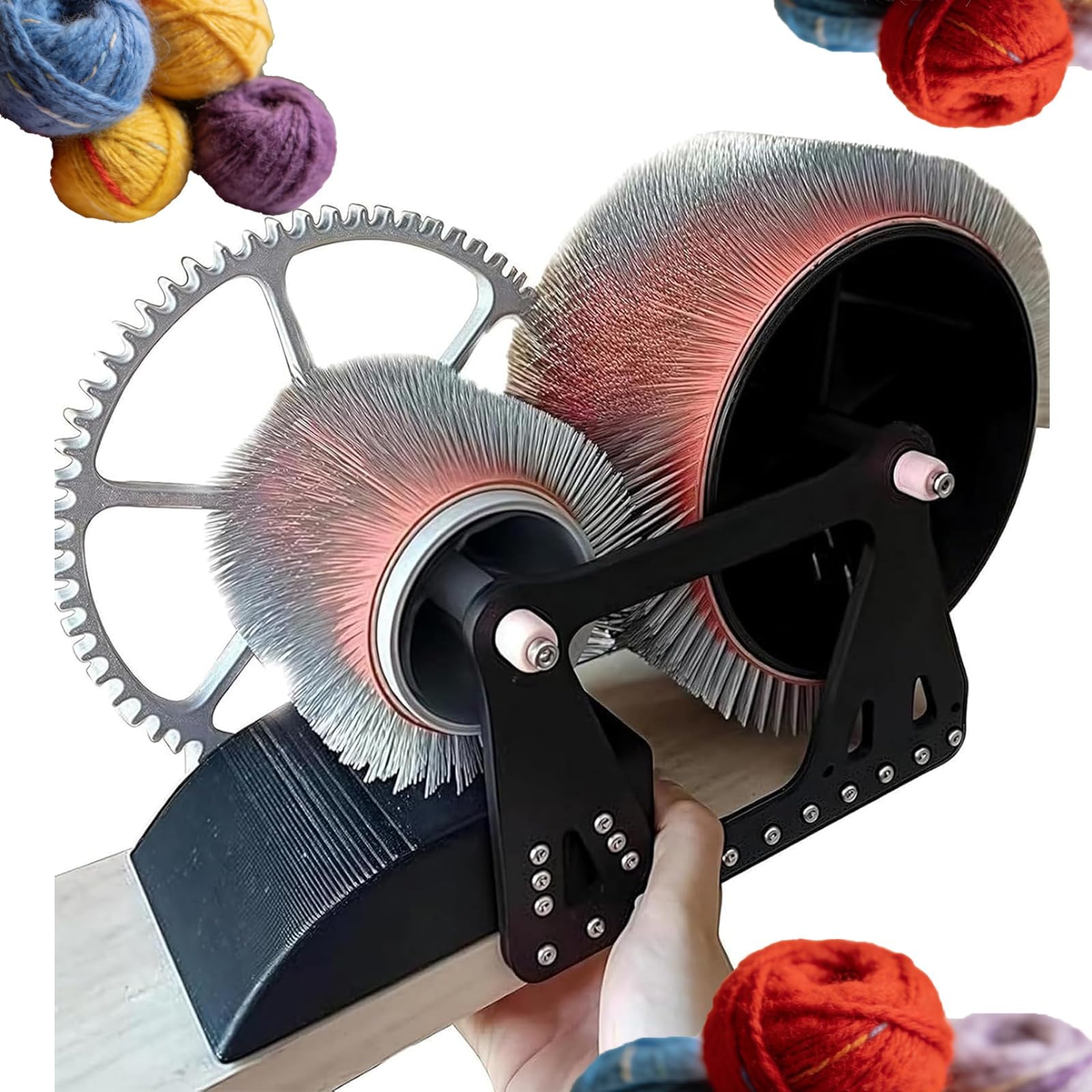 Jybnbbe As Shown Manual Wool Felt Drum Carder For Fast Color Mixing & Combing, Removes Impurities, Perfect For Spinning & Diy Wool Felt Projects
