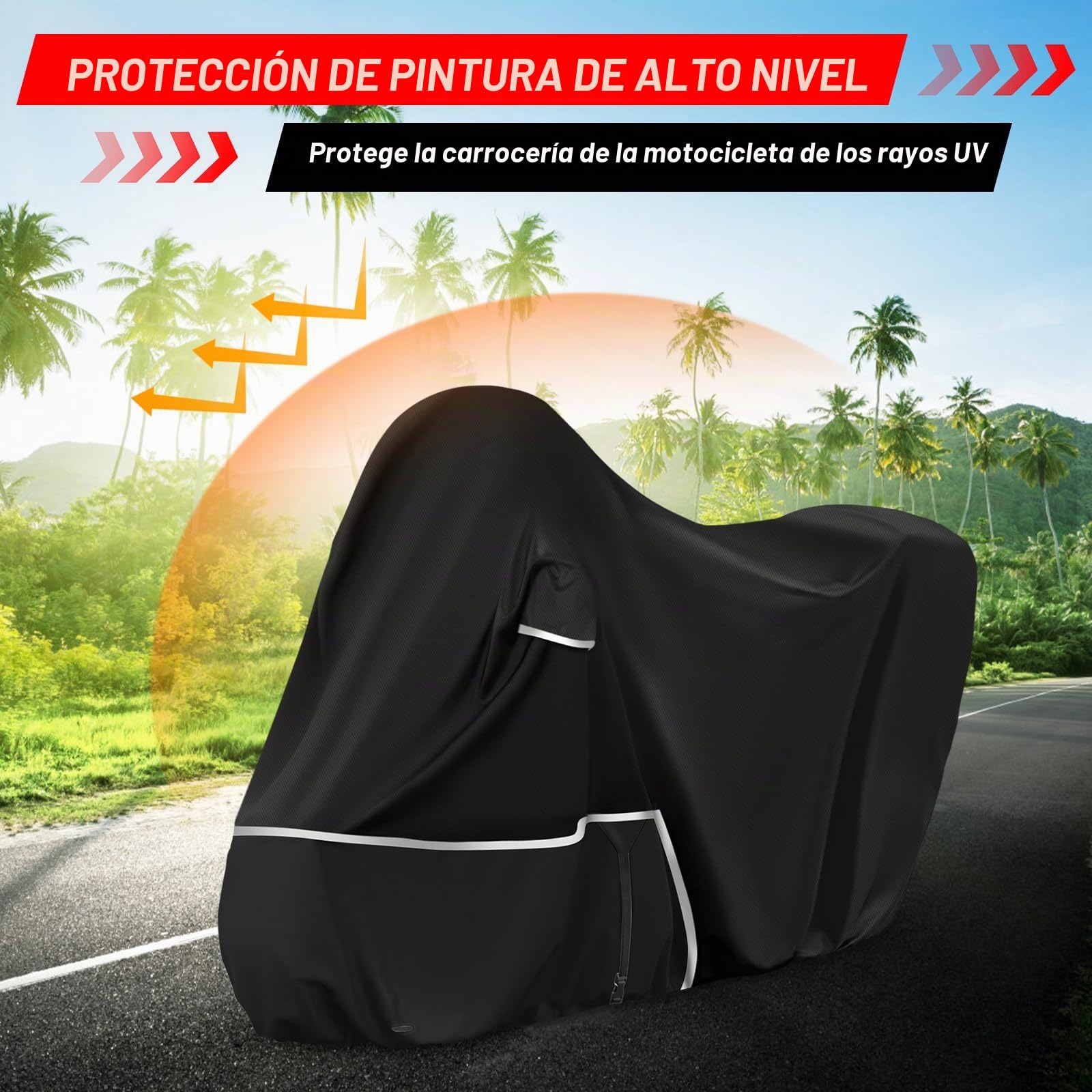 Funda para Moto para Piaggio MP3 400/500 (con Maletero) | Tela Oxford 420D Funda Moto Exterior Impermeable Funda Scooter 400 500, Negro