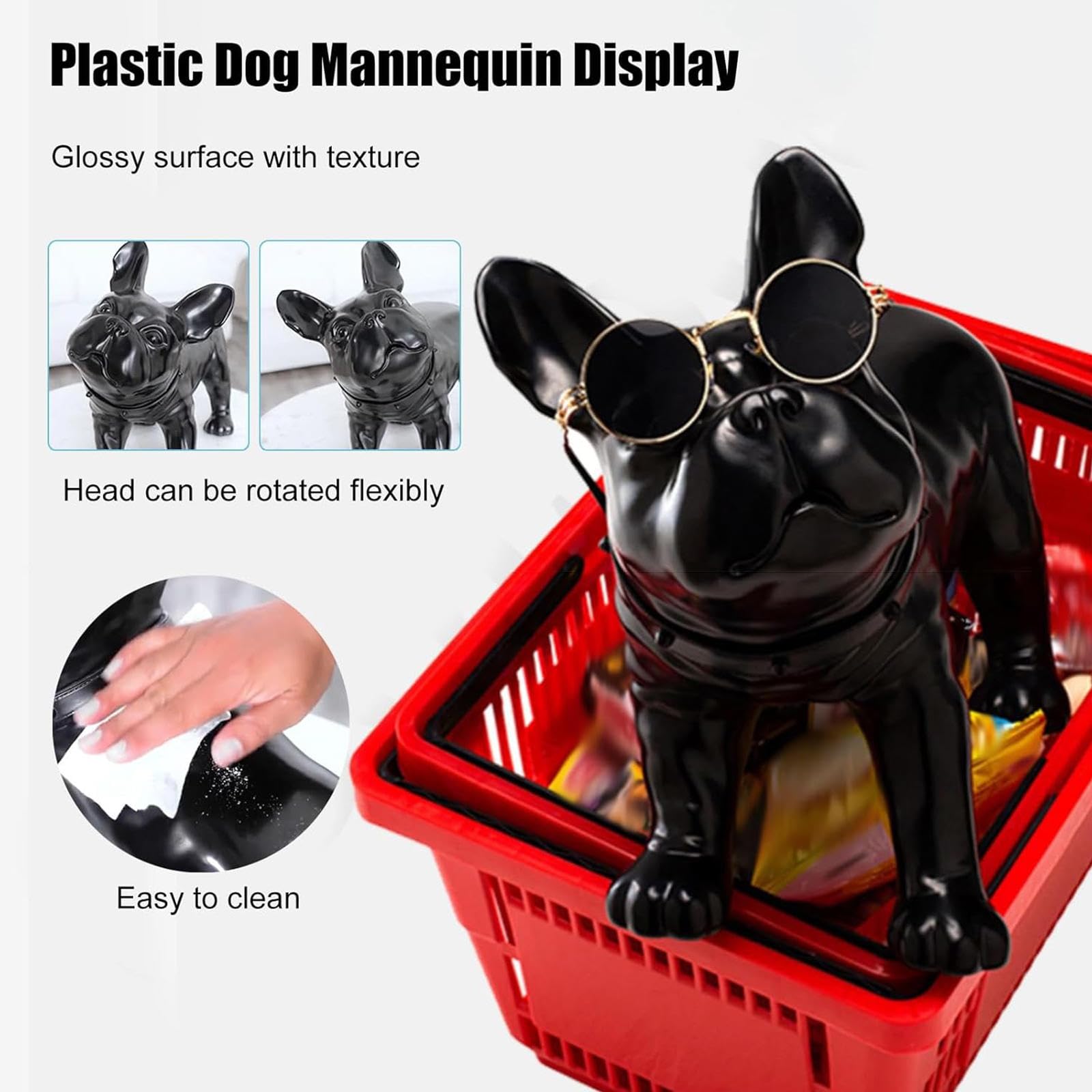 Schaufensterpuppe für Hunde, Haustiermodell für Fotografie und Heimdekoration, stehende Skulptur mit drehbarem Kopf, ideal für Bekleidungsgeschäfte und Garten-Displays