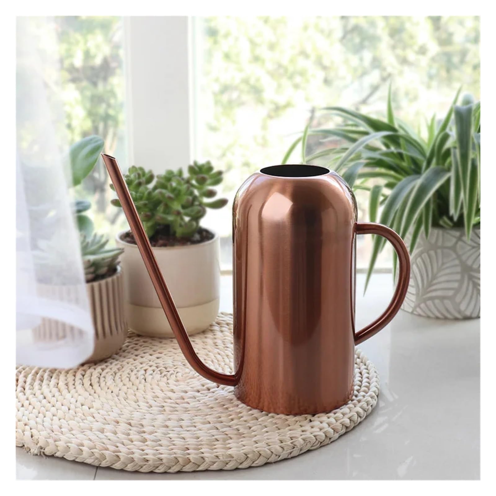 Arrosoir Arrosoir en Acier Inoxydable for Jardinage, Petit arrosoir avec poignée, idéal for arroser Les Fleurs et Les Plantes, Douche for Jardin pour Usage Domestique(Silver-1500ml)