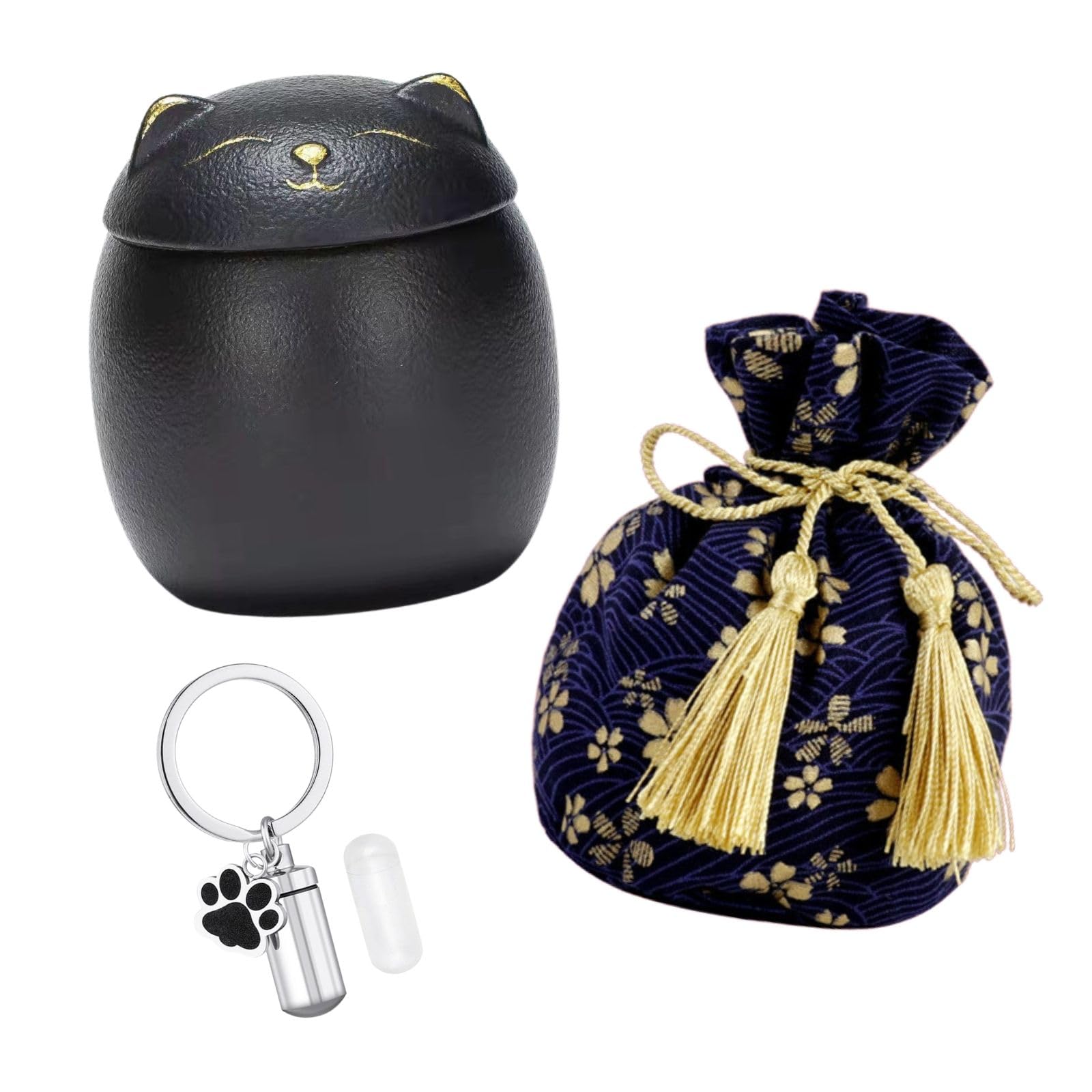 Amazon | Archnote 猫 骨壷 ミニ 遺骨 ペンダント キーホルダー ペット