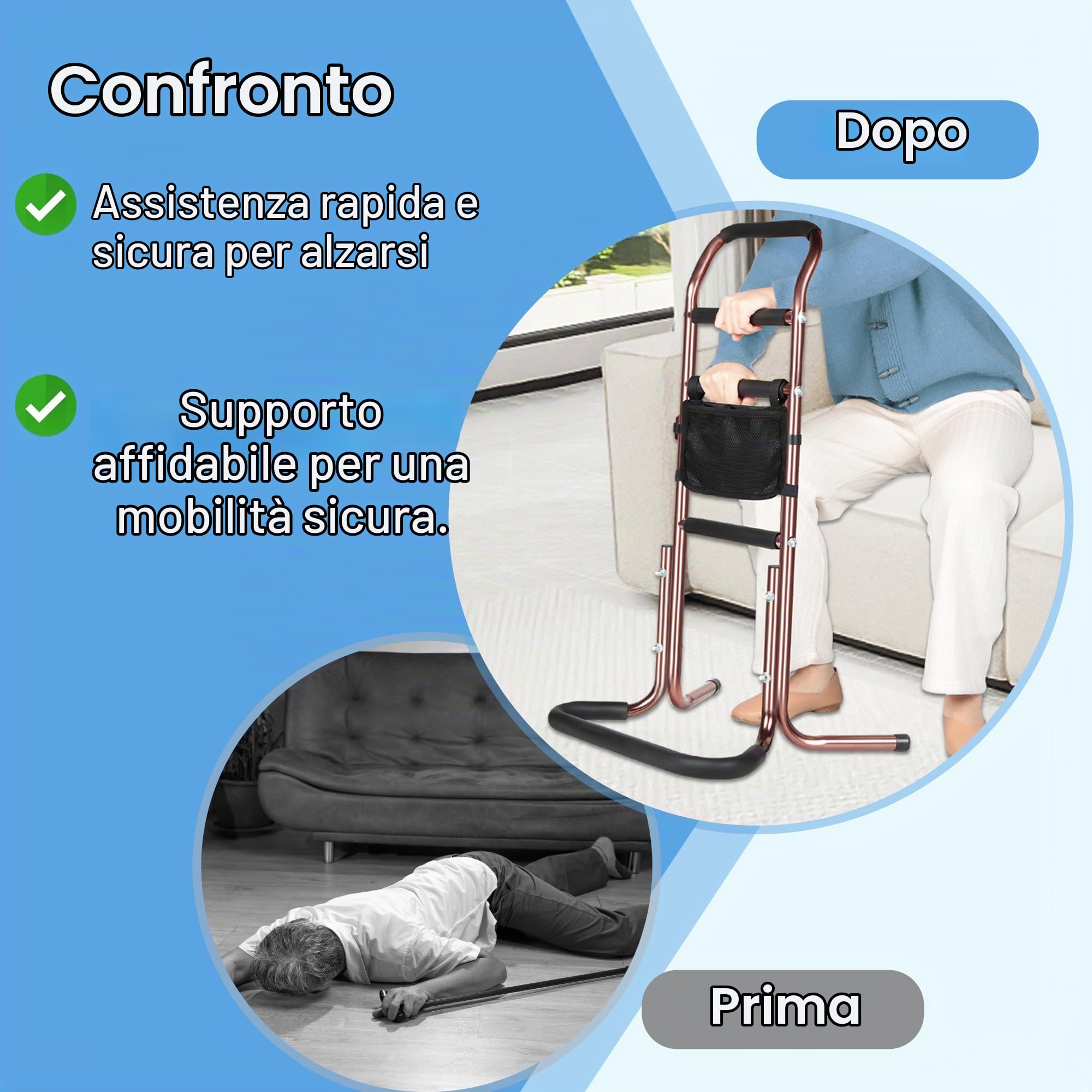 Supporto di per Anziani,Sedia Assist per Anziani,Supporto per Alzarsi dal Divano,Robusta Barra di Supporto,Regolabile in Altezzaper,Sollevamento Sedia per Anziani, Disabili