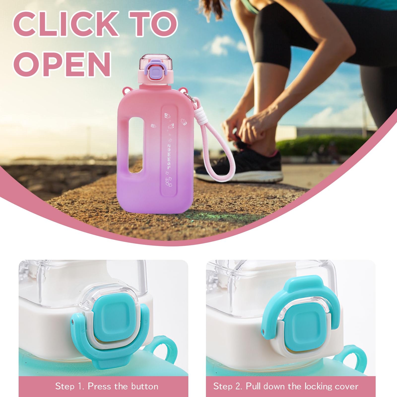 AquaFrut Bouteille D'eau Avec Infuseur à Fruits (plusieurs Couleurs) Sans BPA – Couvercle à Rabat Avec Bec Verseur, Anti-fuite, Fabriquée En Tritan