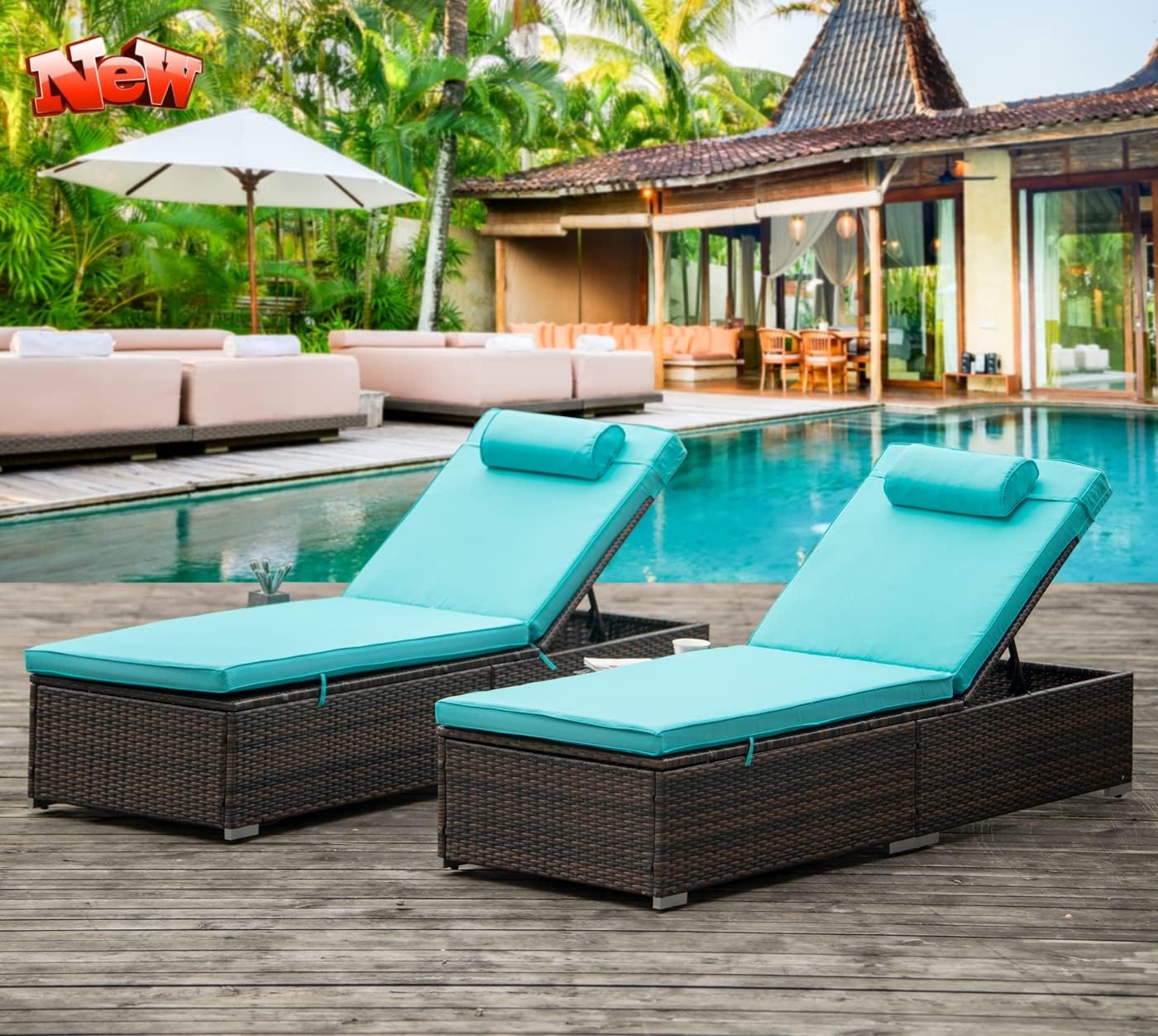 MYVYBE Upgraded Version & Stronger Rattan 2 Pieces Outdoor