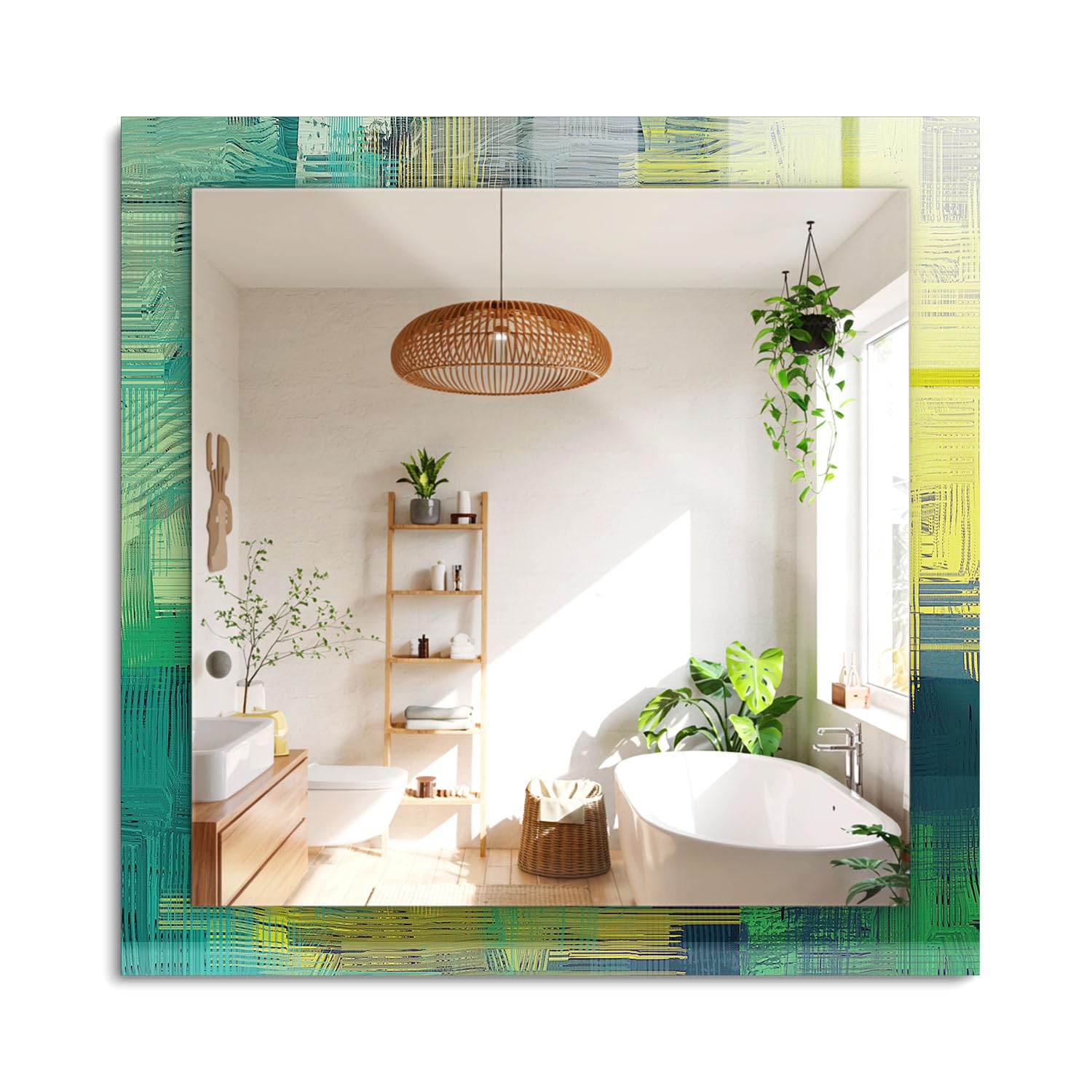 Agrandir une petite salle de bain avec le miroir rectangulaire au cadre en verre 60x60