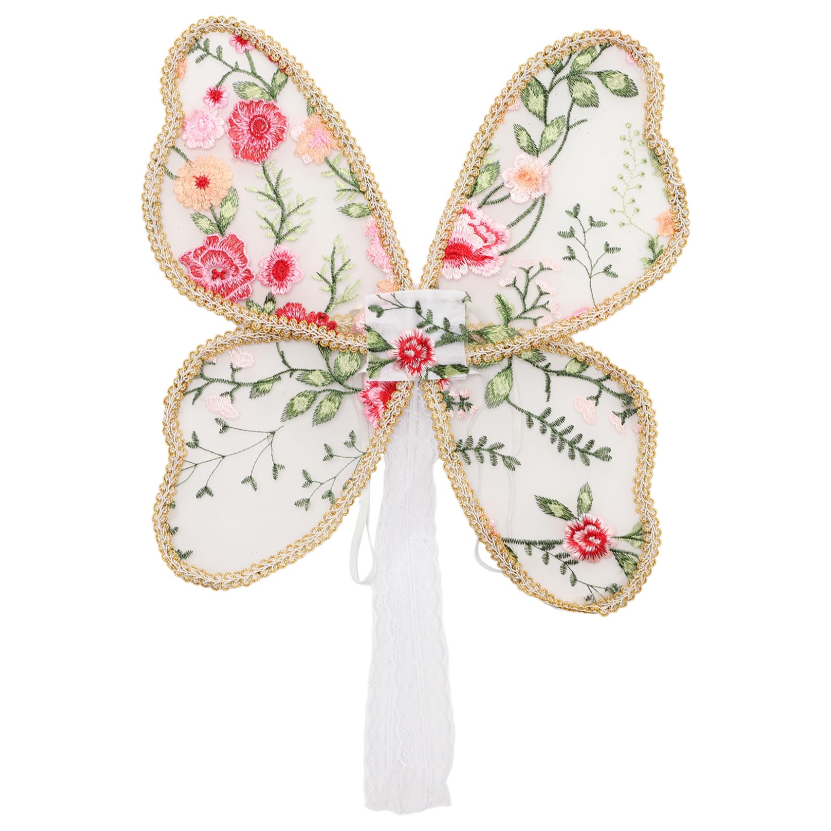 TTAO Baby Butterfly Flower Embroidered Wings with Wand Fairy Princess Costume Wing Newborn Photography Props Type I-7 One Size