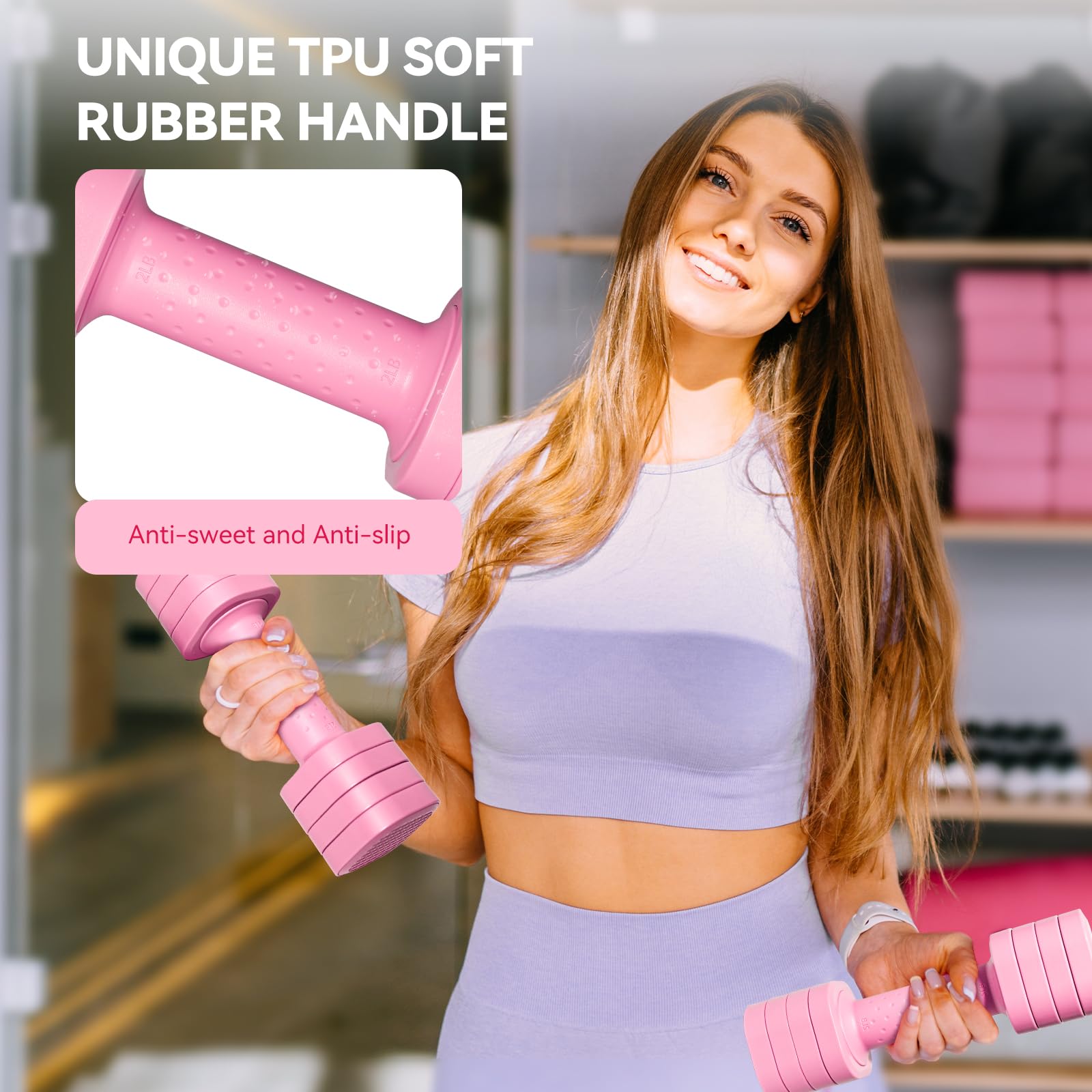 4,54 KG Hanteln Verstellbar, 4 in 1 Kurzhanteln Verstellbar für Frauen Männer Hantelset Kurzhantel Set Kurzhantel-Set für Home Gym Übung Workout Krafttraining Workout