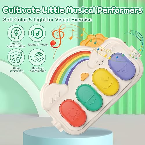 Miniatura 10 de Alfombrilla de gimnasio y juego para bebé, para el tiempo boca abajo y la estera de actividad, tapete de piano de juego de bebés a niños pequeños