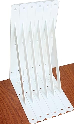 Vista 53 de Paquete de 4 soportes de estante resistentes de 8 pulgadas de largo x 6 pulgadas de alto con tornillos, soportes de estante de metal, soportes