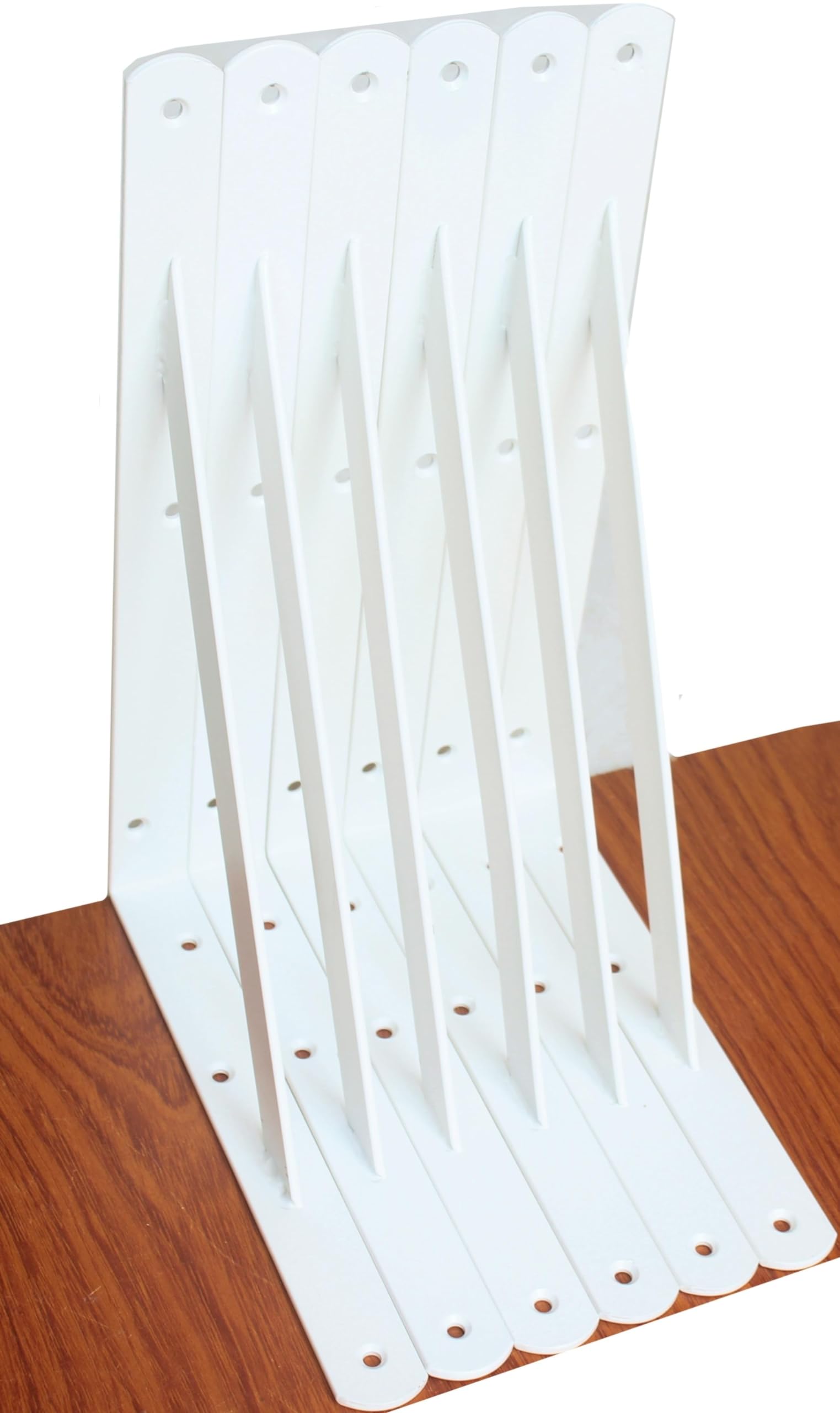 6 Pack L10 x H 8" White Heavy Duty Shelf Brackets with Screws Metal Shelf Brackets Shelf Support Angle Brackets for Shelves L Brackets Heavy Duty Floating Shelf