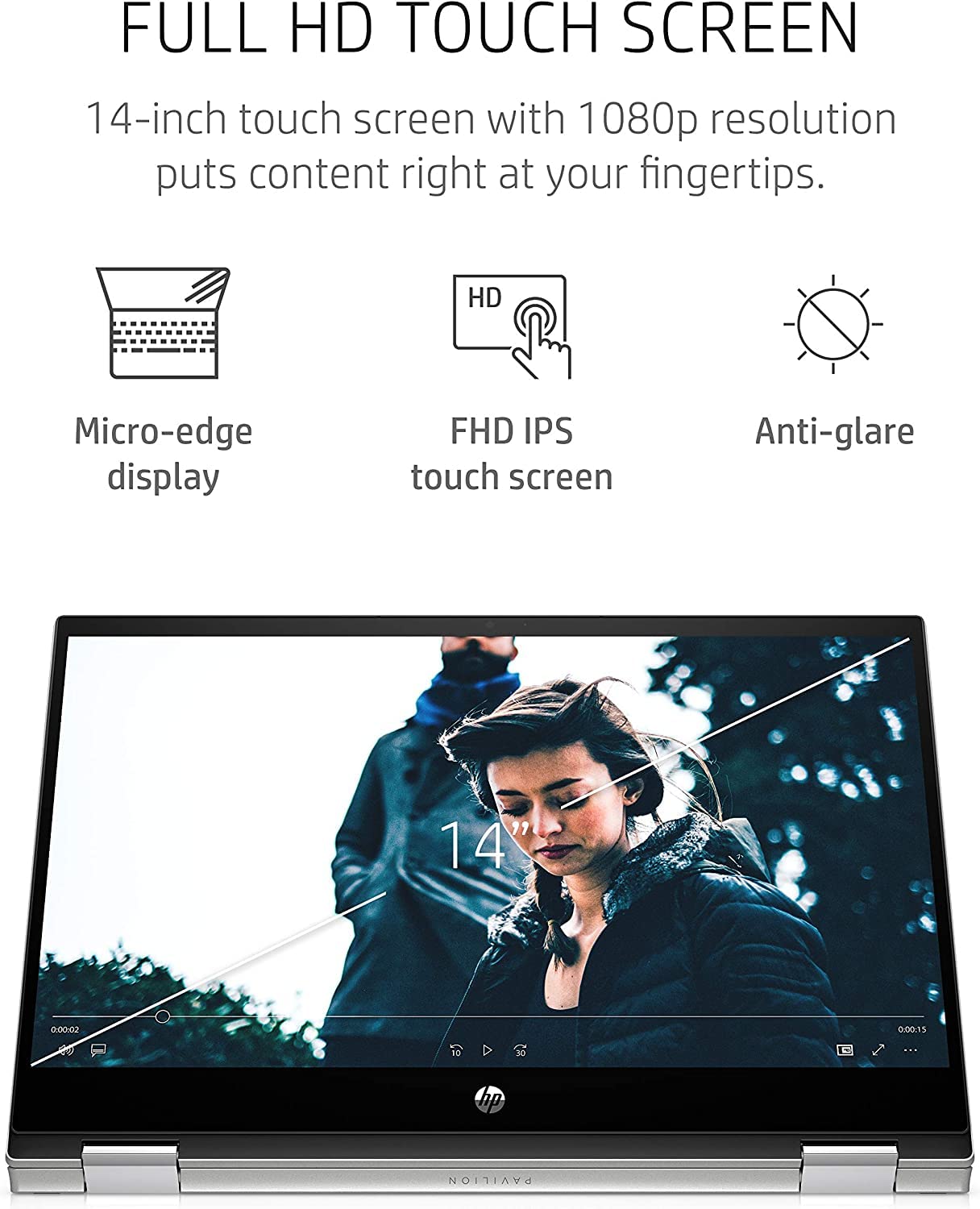 HP Newest Pavilion X360 Convertible 14” 2-in-1