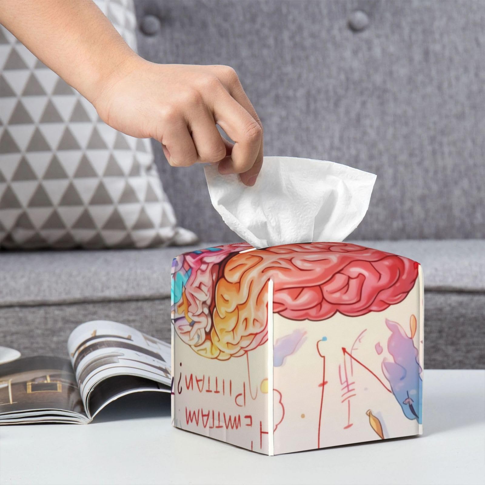 Amazon.com: KIROJA Human Brain Print Tissue Box Cover, Square