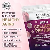 Vista 2 de Dr. Berg Multi Collagen Peptides Powder Types I, II, III, V, X - Unflavored Collagen Powder w/ 14 g of Protein - Grass-Fed, Pasture-Raised &