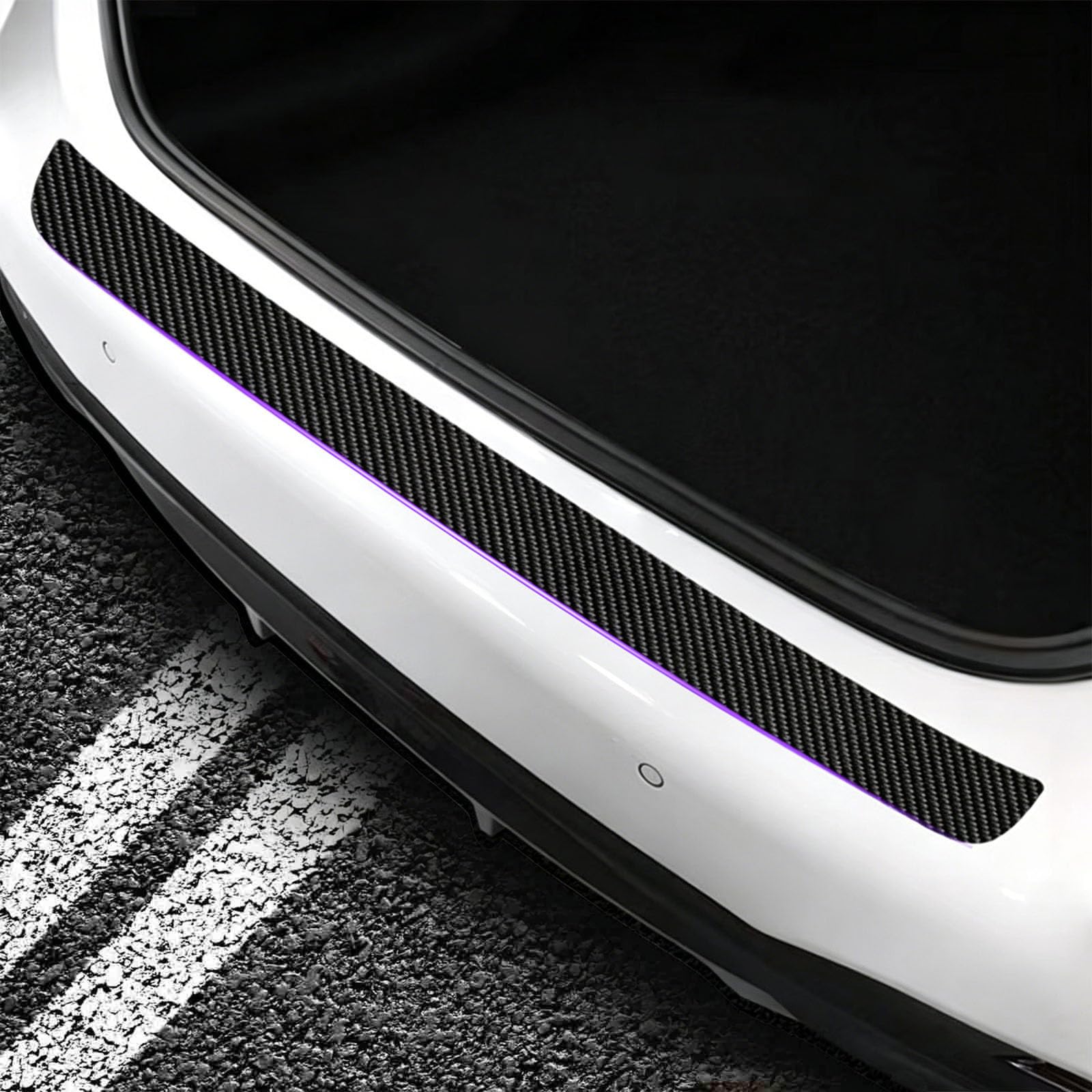 QIZUN Car Rear Bumper Protector for Alpine A290 2025 2026, Carbon Fibre Boot Scratch Guard Decal Auto Scuff Cover Waterproof Accessories