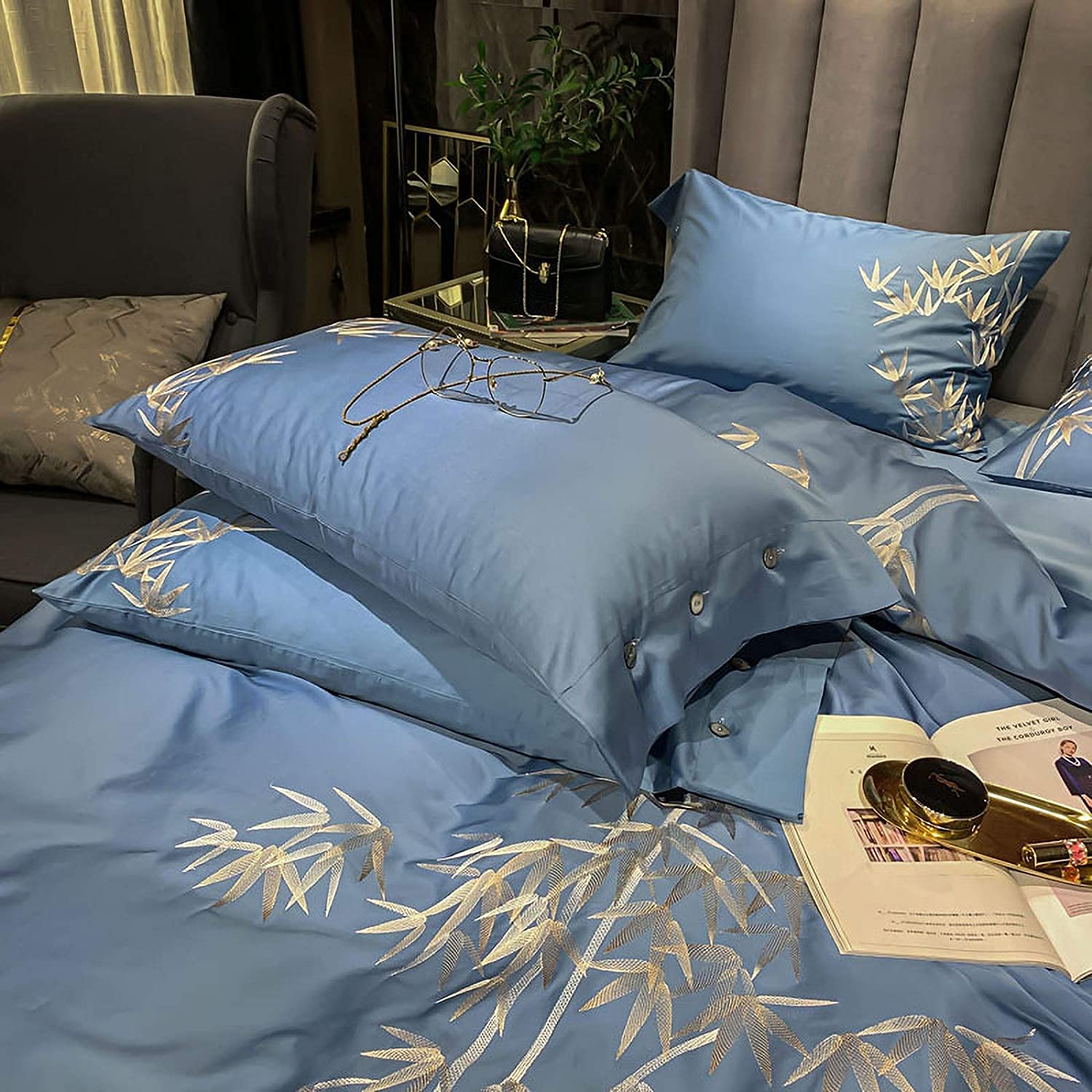 Amazon｜布団カバーセット布団カバーセット長繊維綿刺繍4ピース