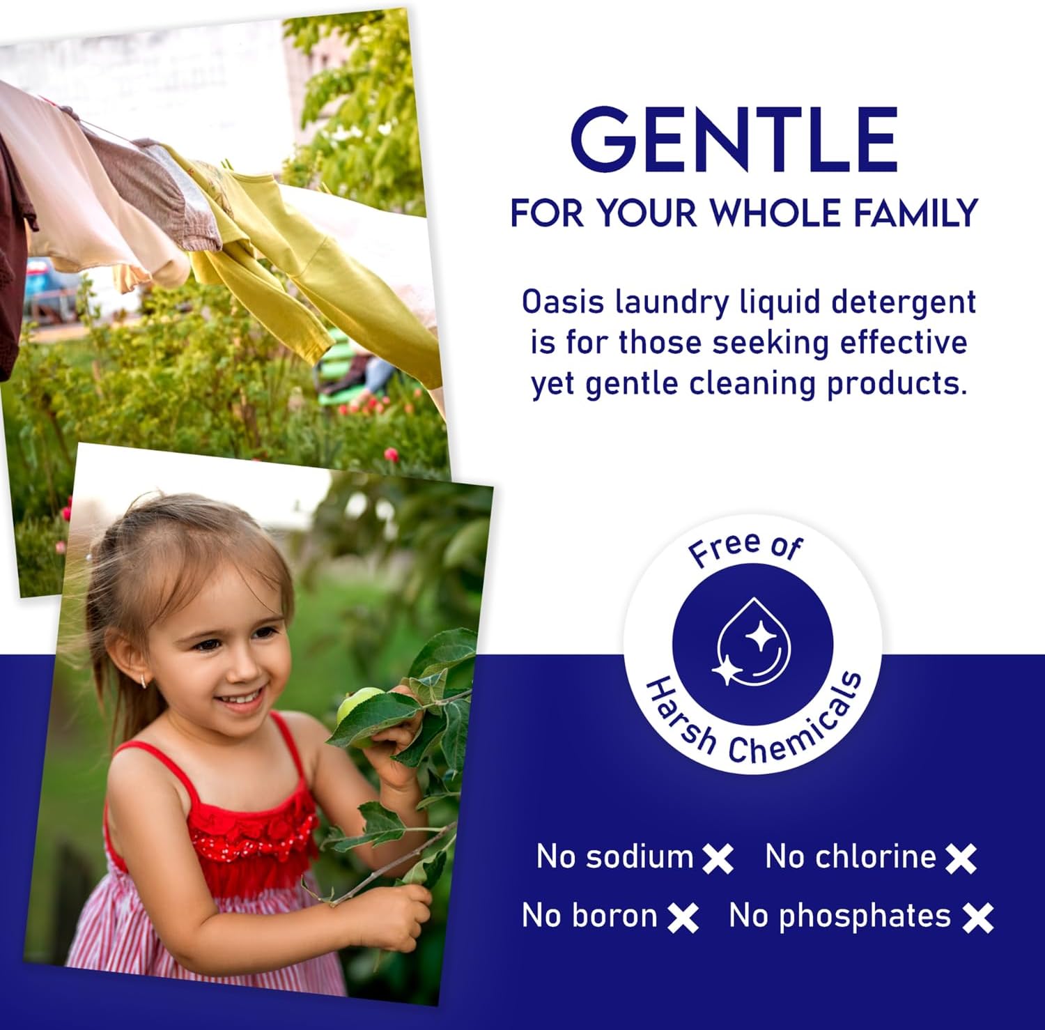 Oasis Biocompatible Laundry Detergent Liquid - Reuse Greywater for Plants - Clean, Safe, Concentrated & Effective, Grey Water Friendly, Sodium-Free, Biodegrades Into Plant Nutrients - HE 128 Loads