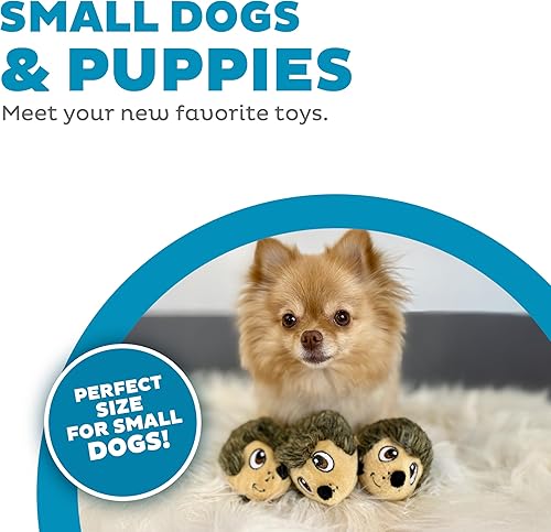 Vista 20 de Outward Hound Hide A - Paquete de 3 zorros chirriantes de peluche de repuesto para perros, rompecabezas