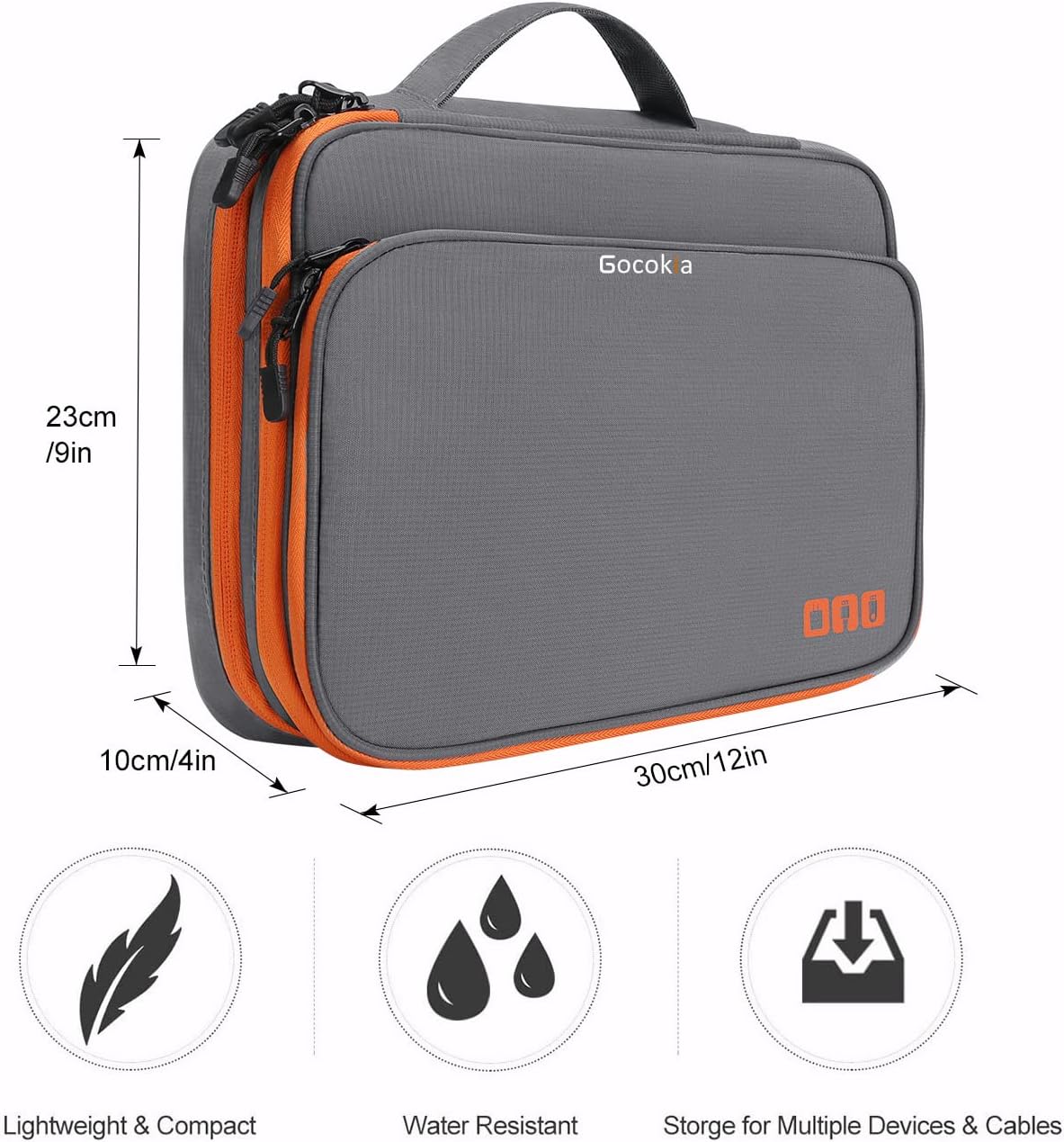 Travel Cable Organizer Bag, 3 Layer X-Large Capacity Electronics Accessories Cord Storage Case Bag for Cables, SD Card,Chargers, Power Bank, Cellphone,Tablet