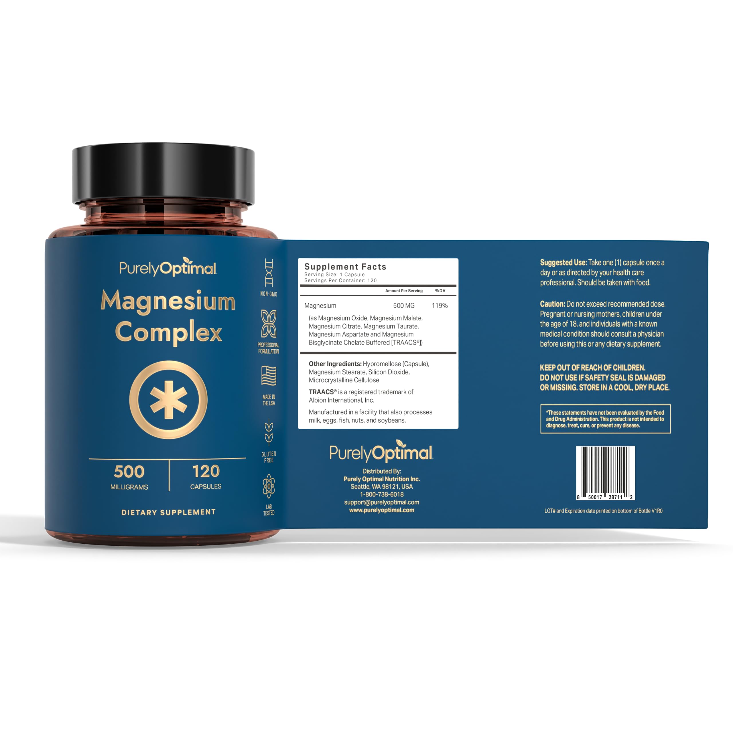 Purely Optimal Magnesium Complex for Women & Men, 6 Forms, 120ct — Amazon image 5