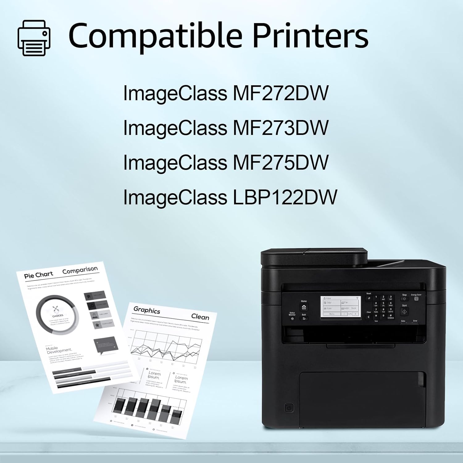 greencycle 4PK 071 Compatible Toner Cartridge Replacement for Canon CRG 071 CRG-071 Use with LBP122dw LBP122 LBP120 MF270 Mf272dw Mf273dw Mf275dw Printer (Black, 1200Pages,No Chip)