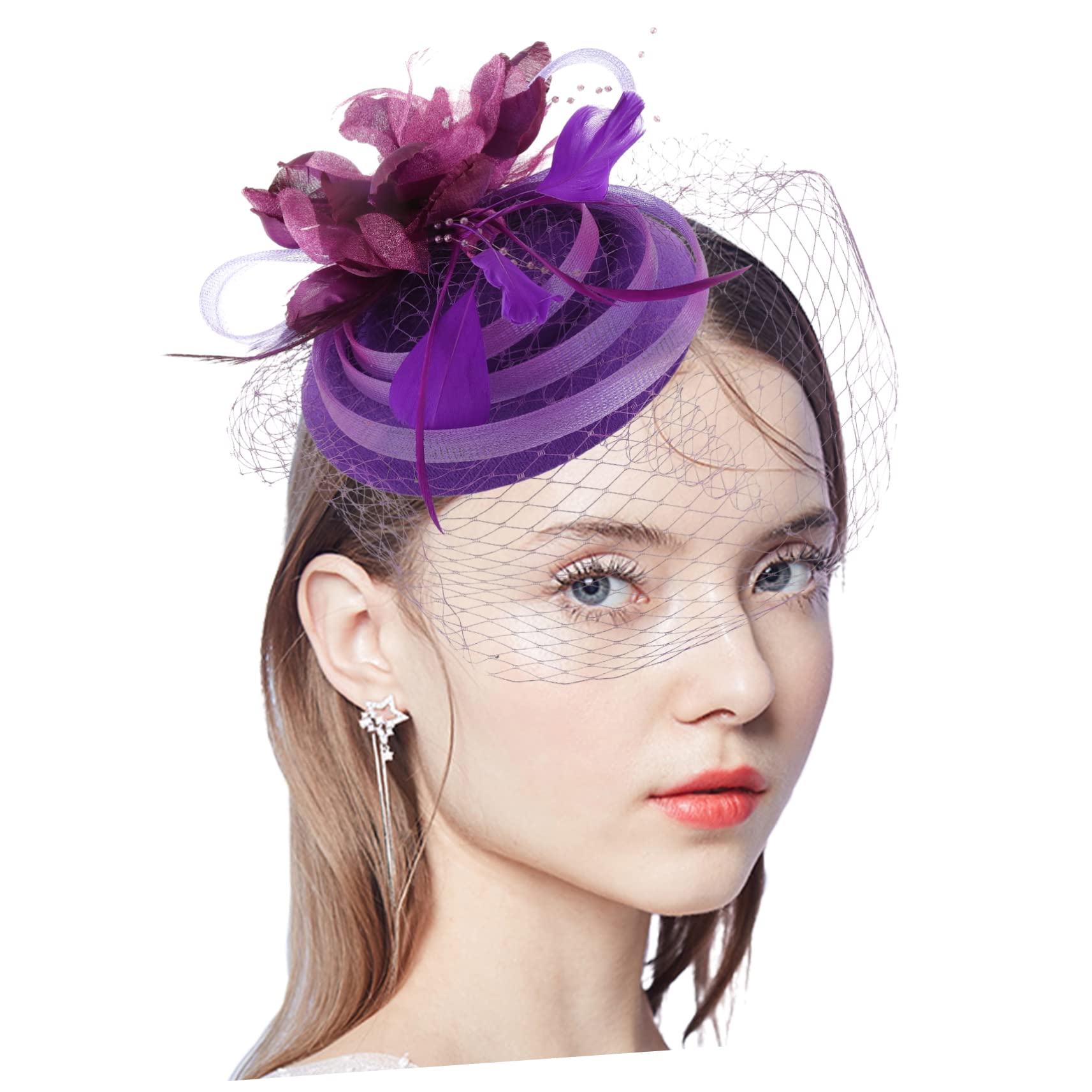 Abaodam 4pezzi Fascinator Elegante per Donne Accessorio per da Cerimonia Matrimonio e Feste Leggero e Confortevole Design alla Moda per Ogni Occasione