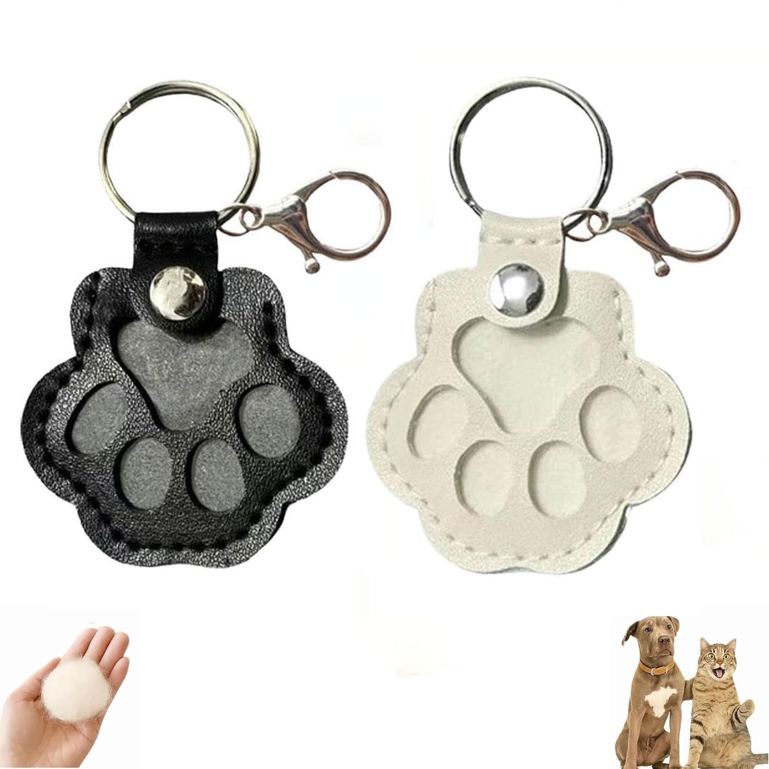 Portachiavi in pelle a forma di zampa di animale domestico, ciondolo creativo per conservare i ricordi dei peli di cane e gatto, grazioso accessorio per la decorazione di borsetta. del 2026 a