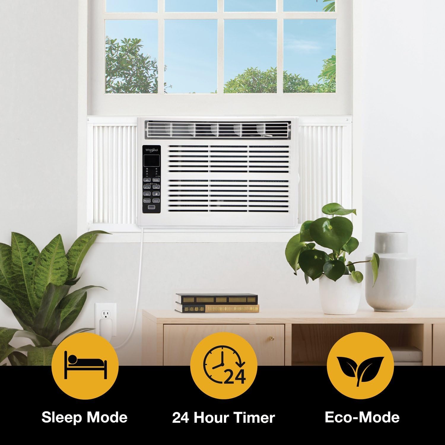 Whirlpool 8,000 Btu Window Air Conditioner With Dehumidifier...