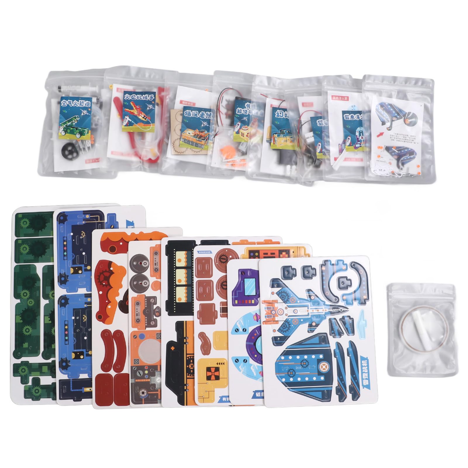 Kit STEAM Giocattolo da Costruzione Educativo Progetti Fai da Te per Bambini 8 unità Affidabile Materiale in Legno EVA