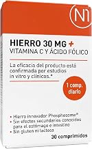 N1 Iron 30 mg + Vitamin C & Folic Acid - 30 Iron Tablets - 98% Bioavailable Iron Supplement - High Dose for Immune System, Energy Metabolism & Iron Deficiency - Well Tolerated, No Side Effects