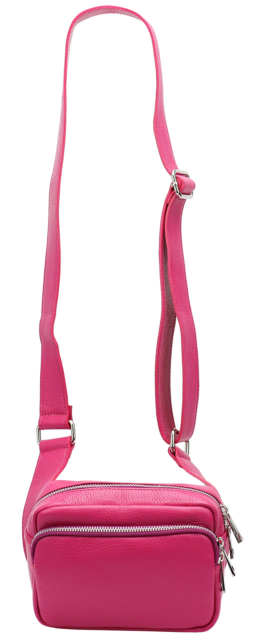 SH Leder Jisoo G412 Torba biodrowa z prawdziwej skóry dla kobiet mężczyzn unisex torba na pasek na festiwal podróż nerka średnia torba crossbody damska skórzana torba 18 x 13 cm, różowa, M