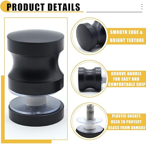 Miniatura 3 de Manija de puerta de cristal de ducha, perilla de acero inoxidable para puertas de ducha de un lado para puertas de vidrio de baño (cromo pulido)