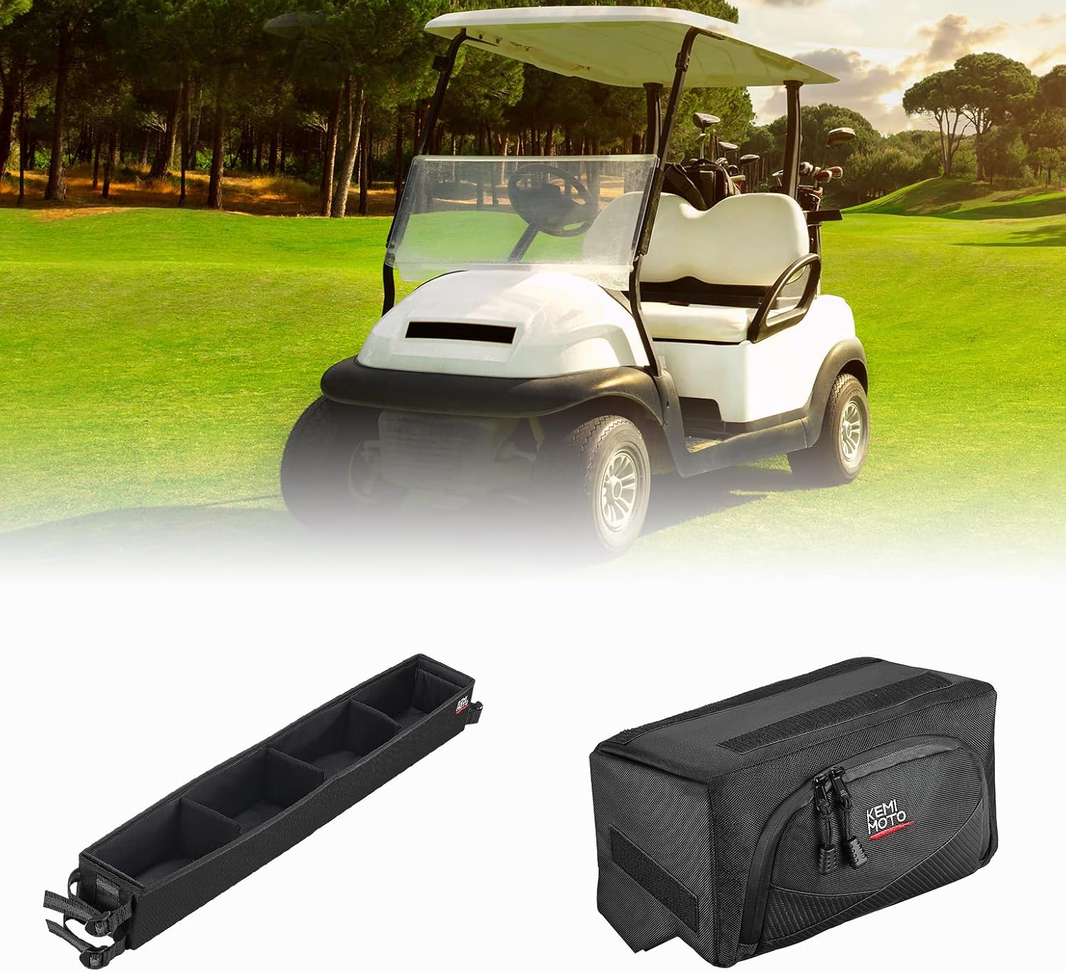 kemimoto Golf Cart Inner Front Storage Basket & Golf Cart