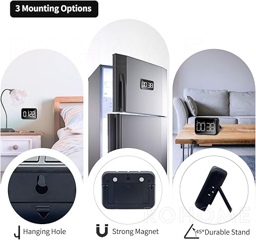 Miniatura 5 de Cronómetro digital con temporizador visual de gran pantalla para cocina, profesores, escuela, aula, cocina, cuenta regresiva de 99 minutos,