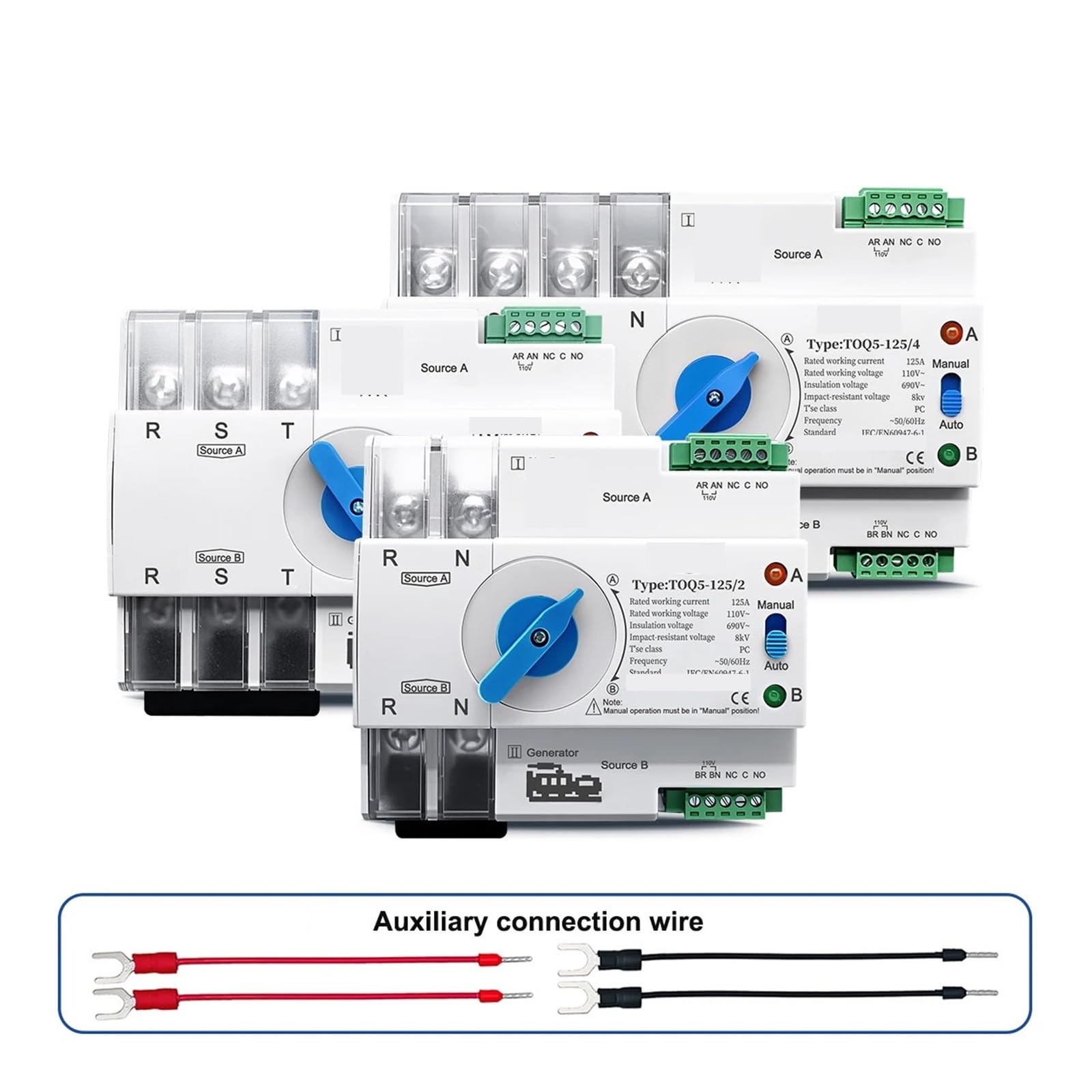 Interruttore di trasferimento automatico, compatibile con TOMZN,