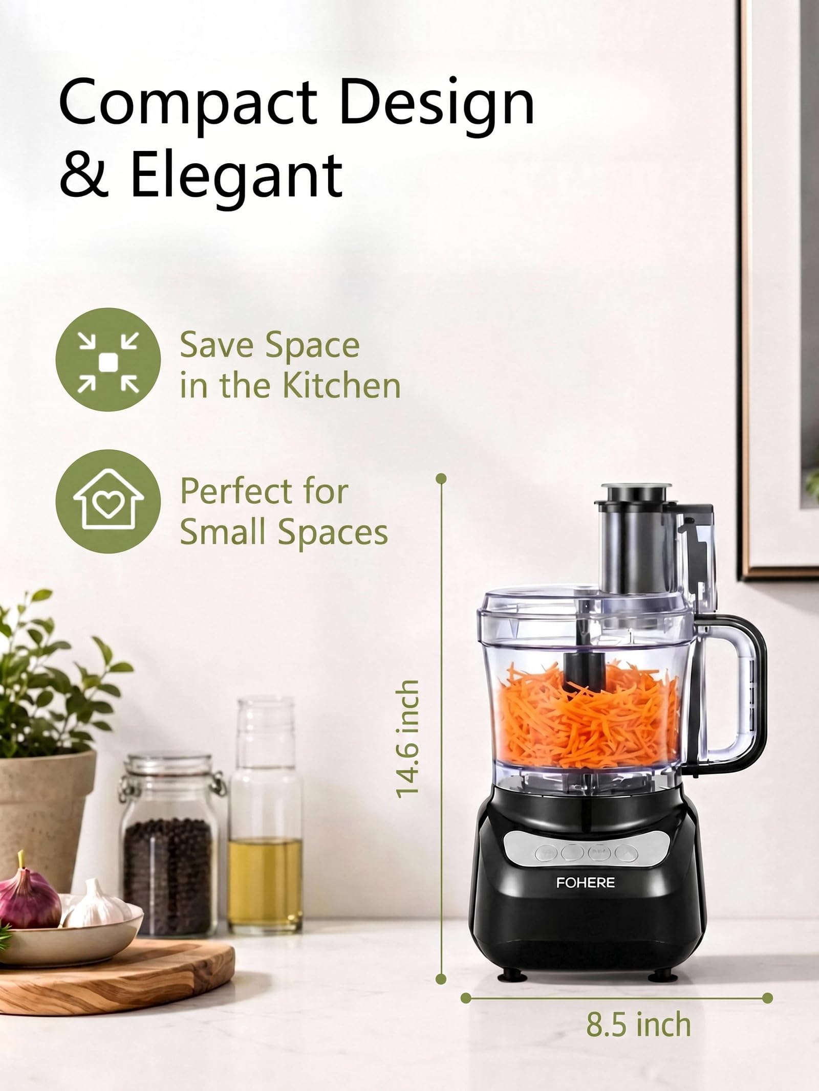 Food Processor 2,3 l, robot kuchenny, zjeżdżalnia 2 w 1