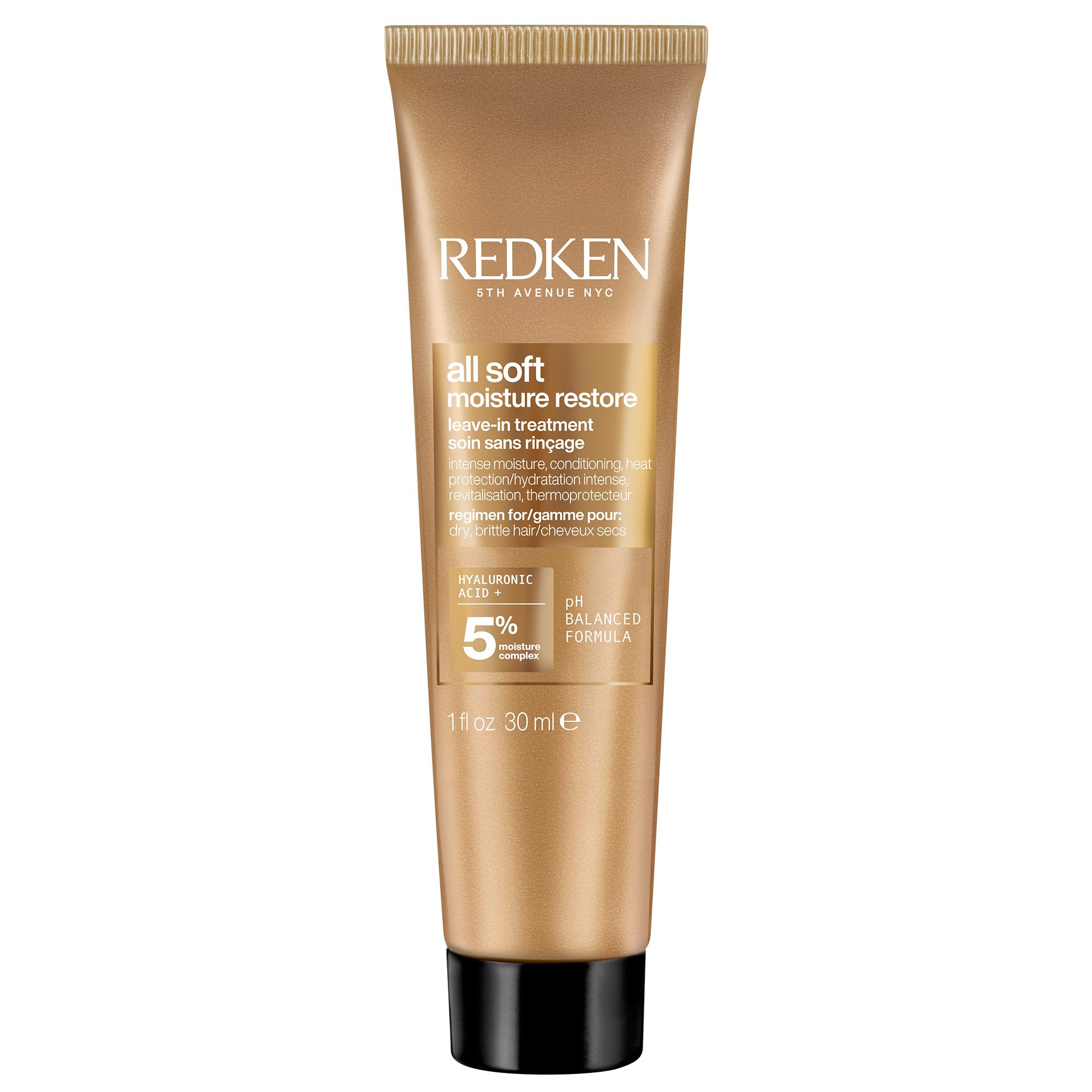 Photo 1 of Redken All Soft Moisture Restore Leave-In Treatment | Hyaluronic Acid Primer| Hair Treatment for Dry and Brittle Hair | Humidity, Heat and Frizz Protection | For Soft and Smooth Hair | 1.0 Fl Oz