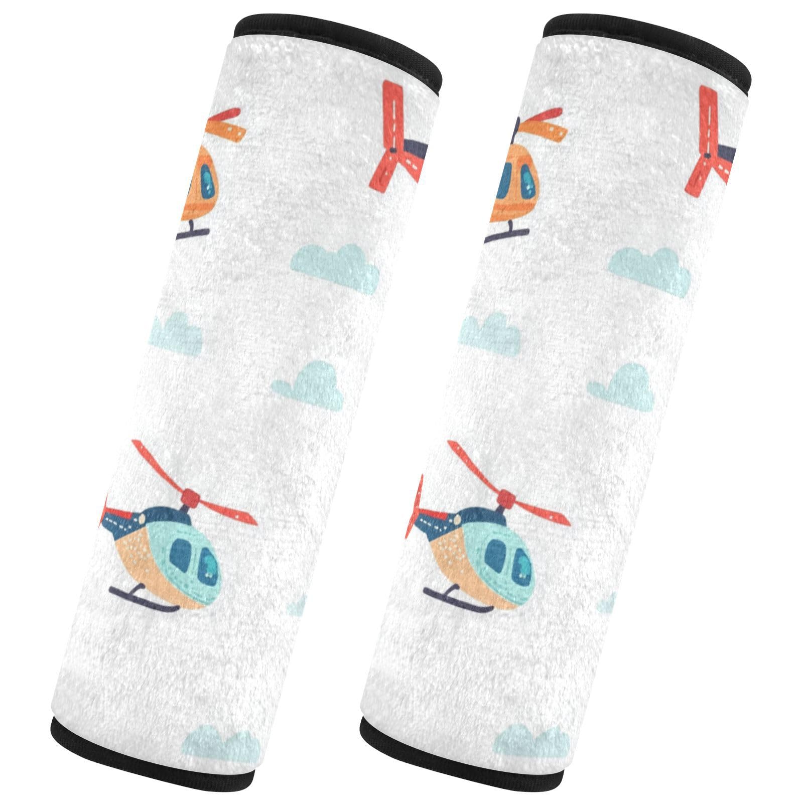 Seat Belt Covers 2 Pack Colorful Helicopters Car Seat Strap Covers Super Soft Cute Car Seat Neck Cover for Boys Girls Adults Babies M