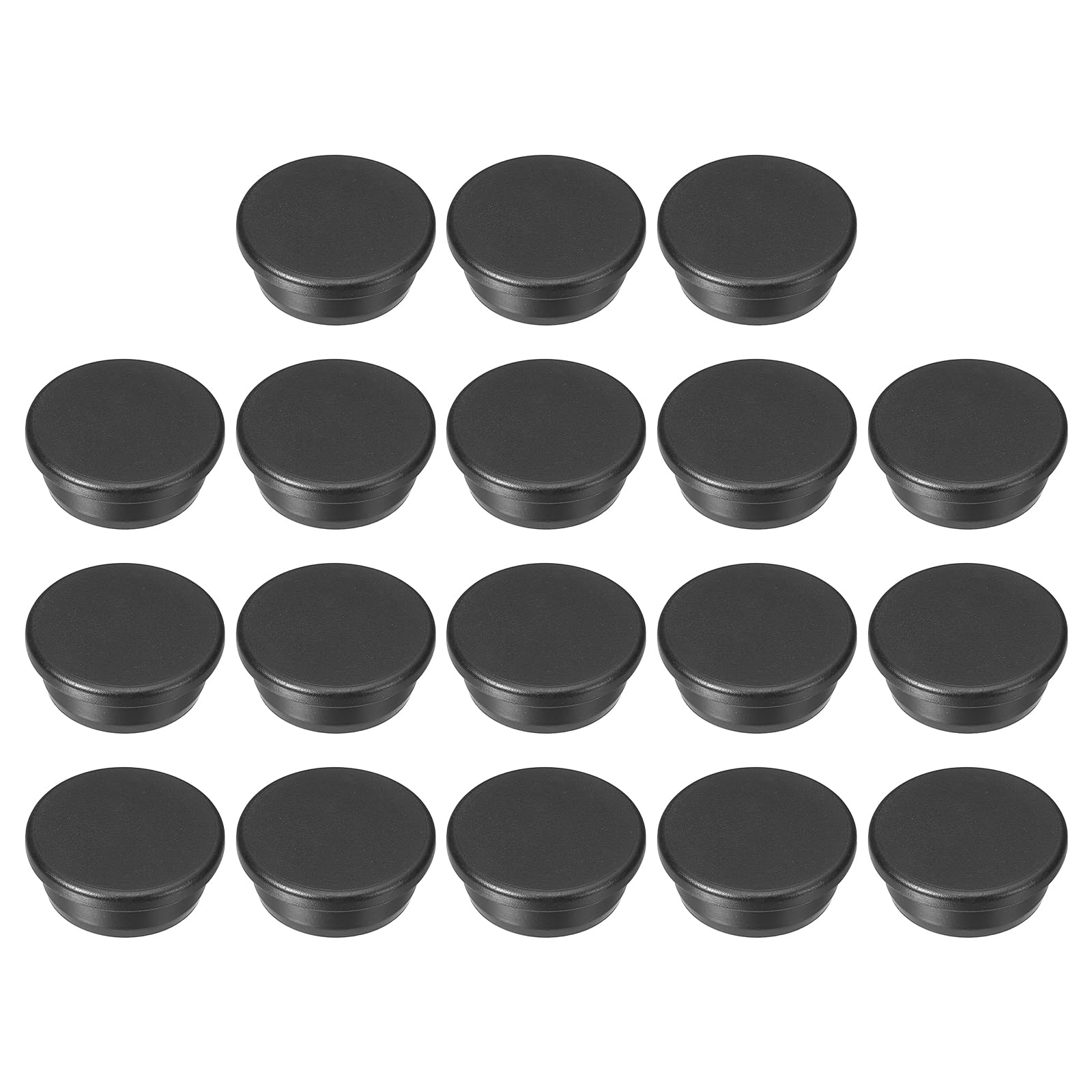 sourcing map 18pcs T-Shaped Silicone Plugs 30.3mm 1-3/16 Inch Dia Snap in Plug Hole Seal Cover Round Rubber Stopper for 29.5-30.3mm Holes Kitchen Rubber Bulkheads Waterproof Sealing, Black