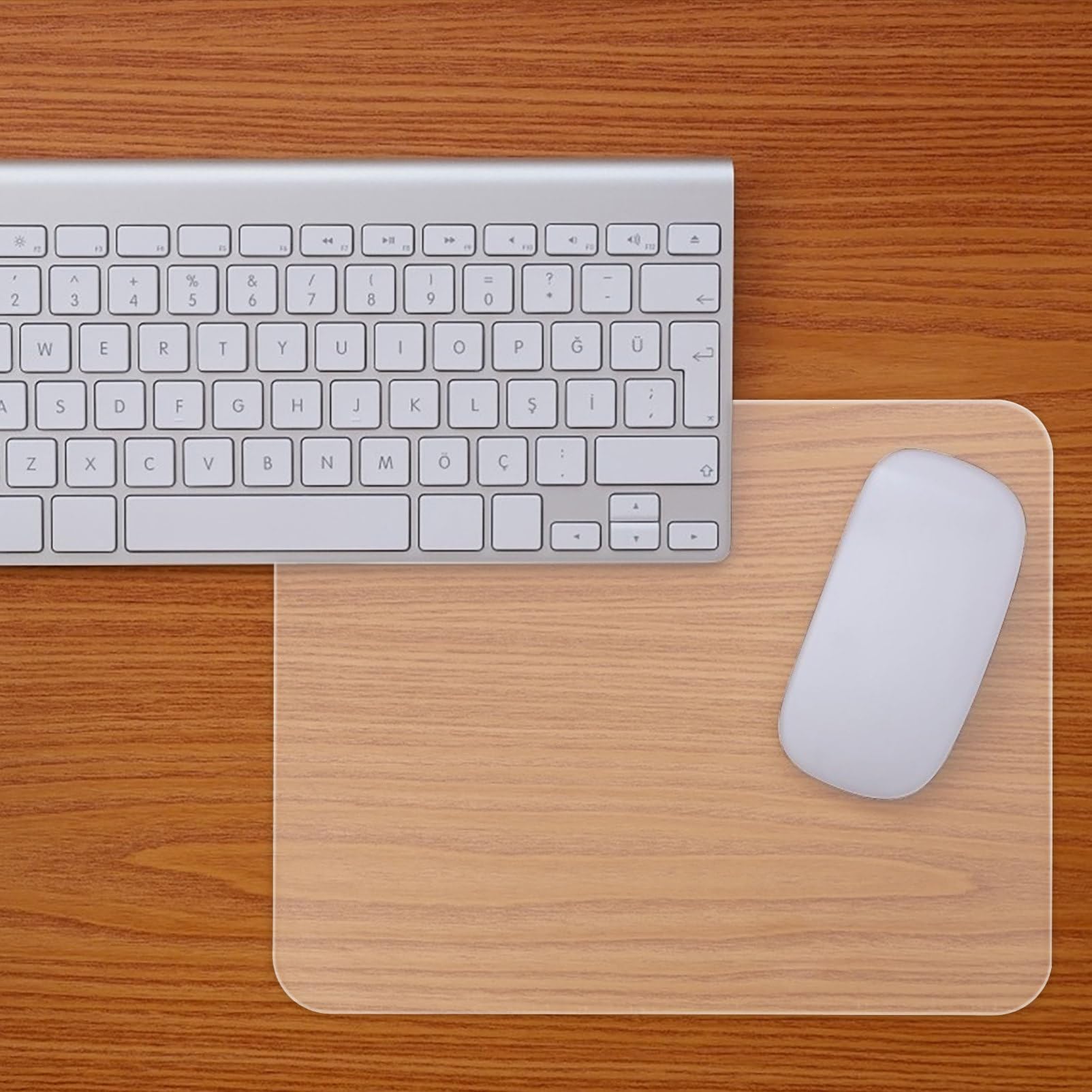 Tappetino Mouse in Vetro per Scrivania, Ufficio e Gaming